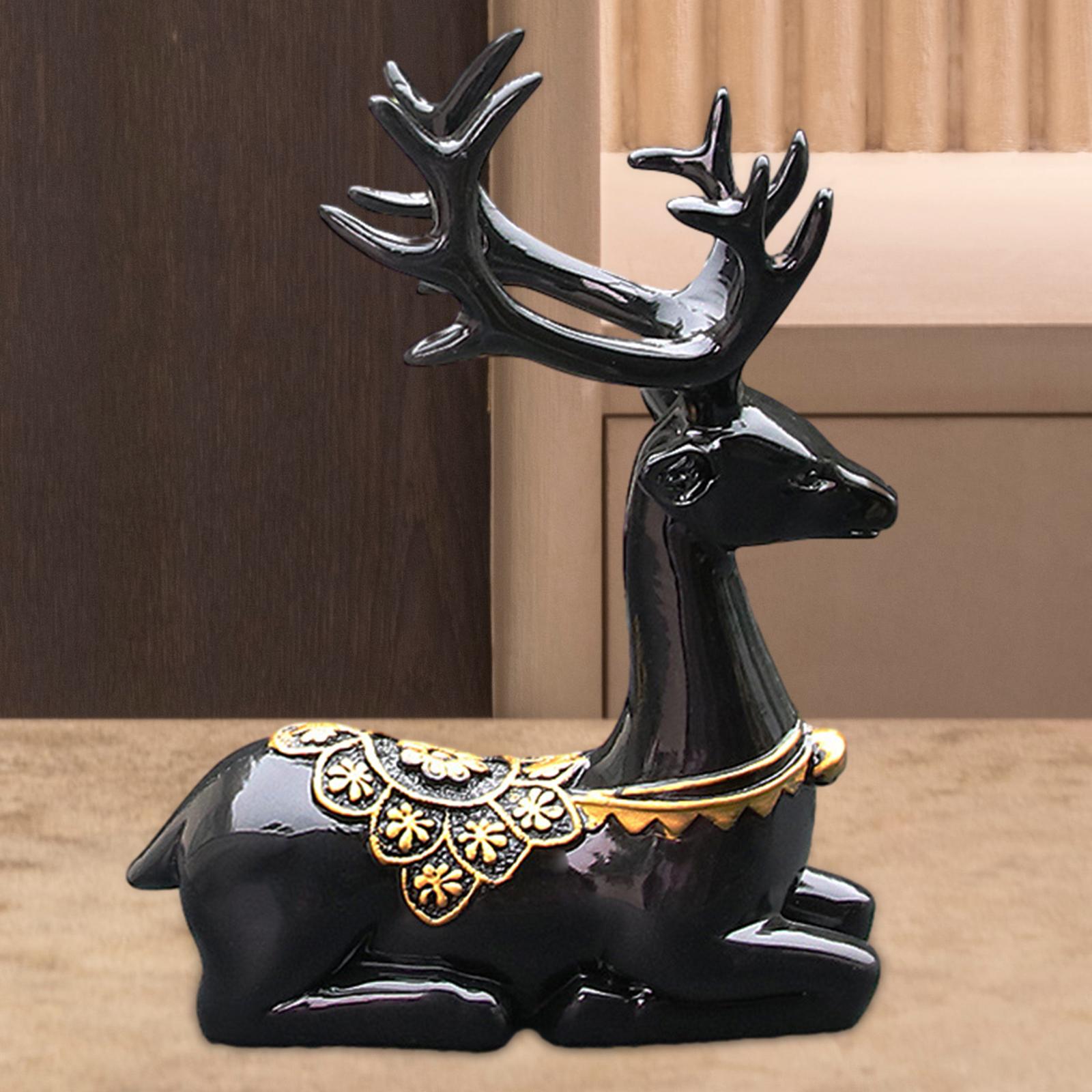 Car Statue Artwork Desktop Resin Figurine for Animals Lovers Tabletop Office black