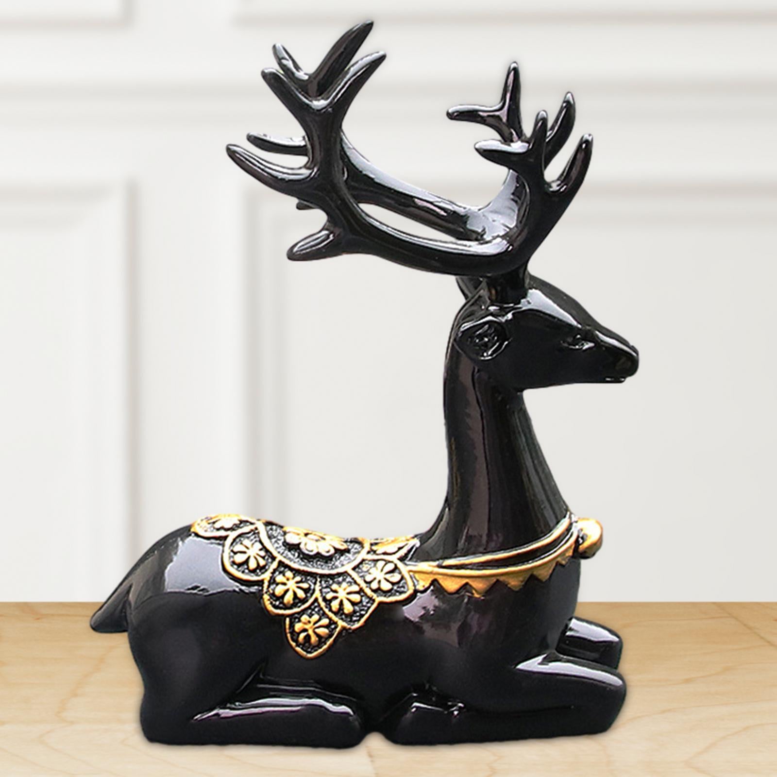 Car Statue Artwork Desktop Resin Figurine for Animals Lovers Tabletop Office black