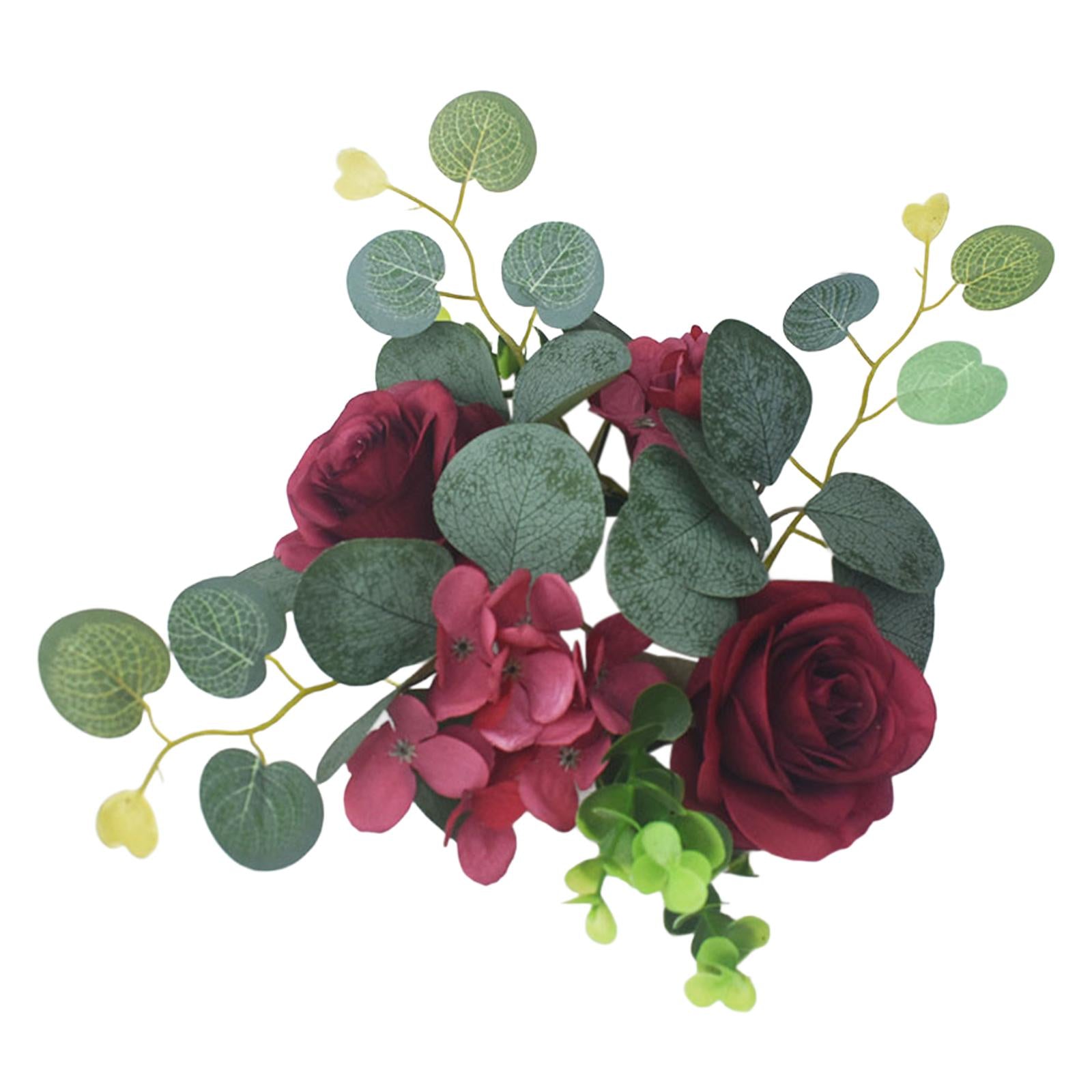 Candle Ring Decor Round Greenery Wreath for Anniversary Party Dining Room