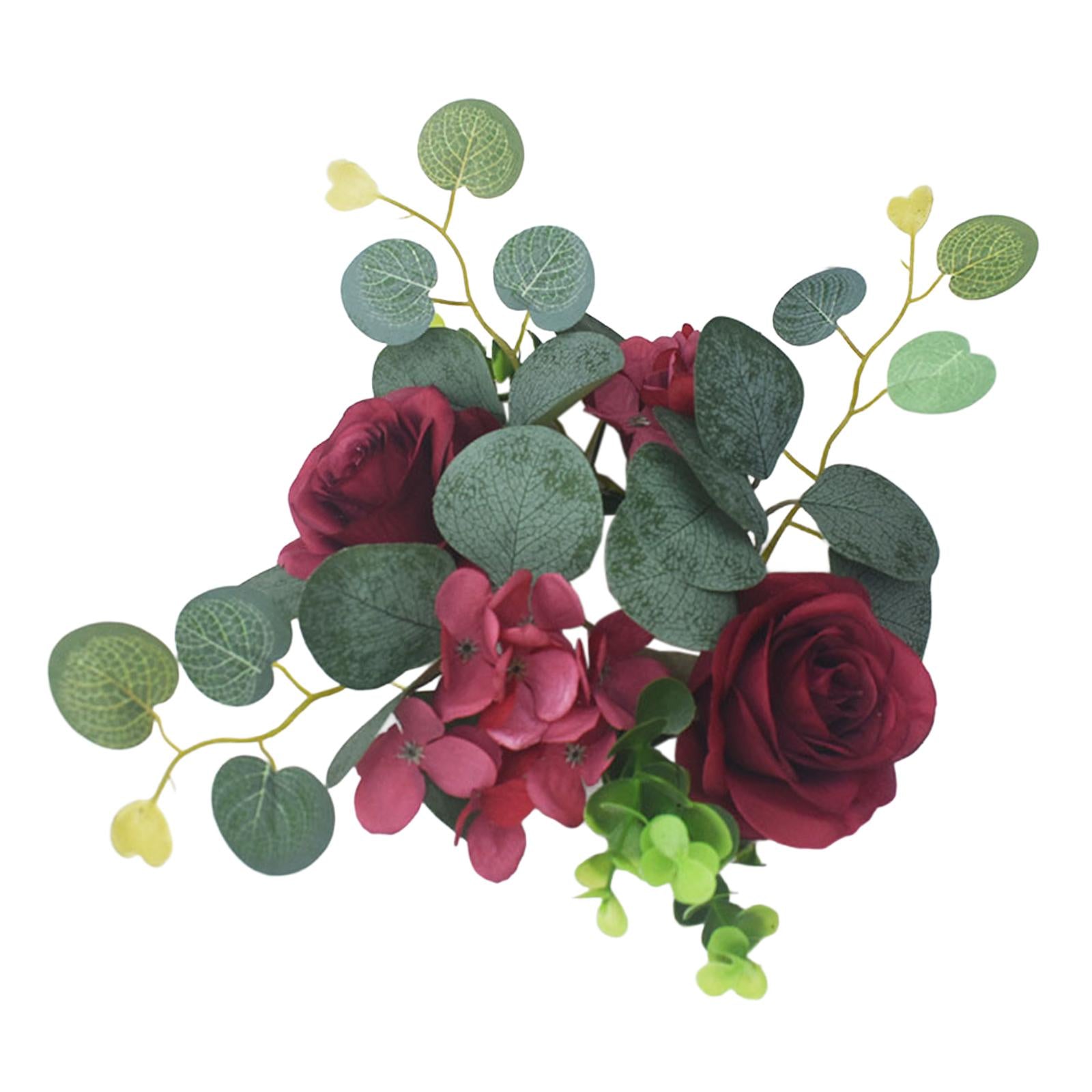 Candle Ring Decor Round Greenery Wreath for Anniversary Party Dining Room