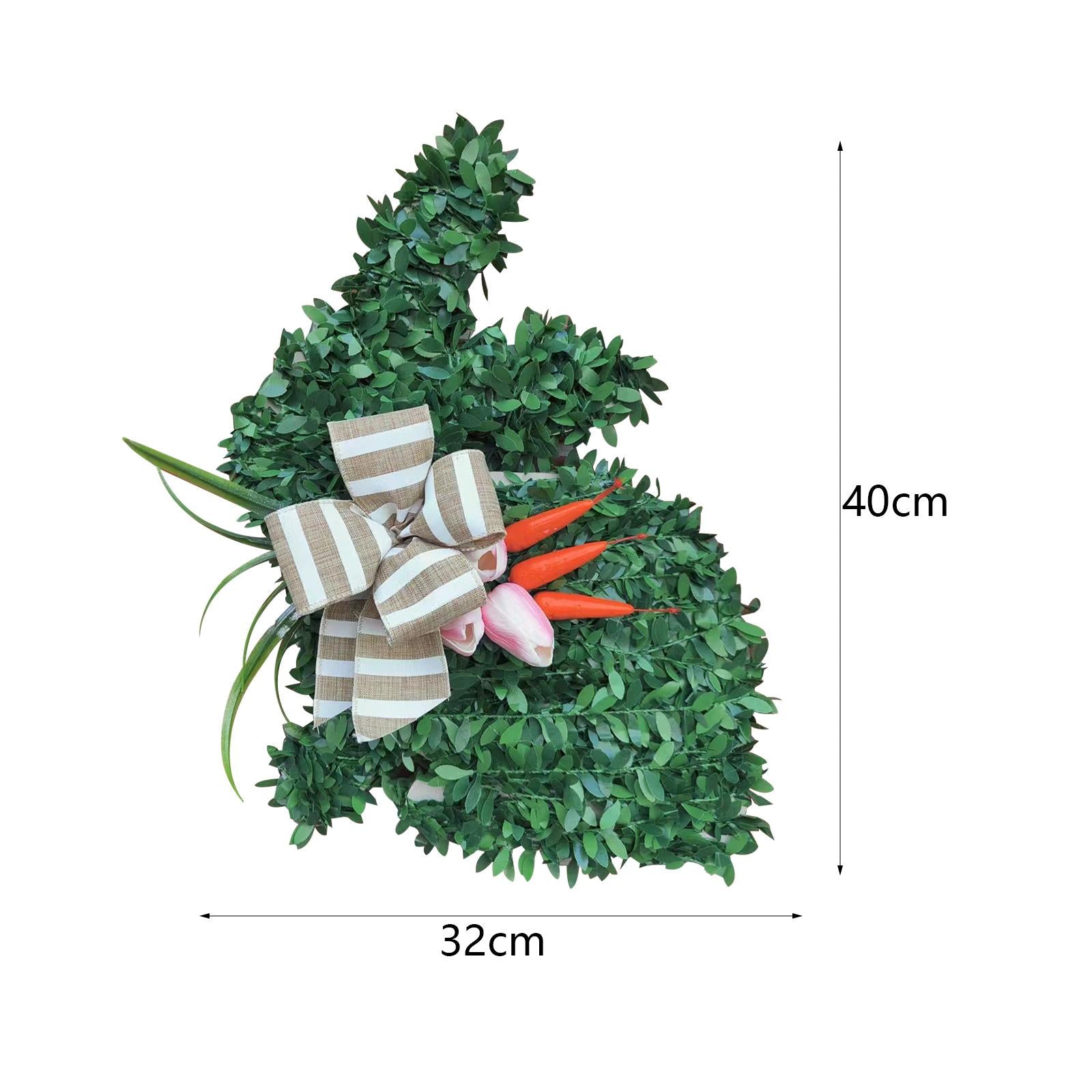 Easter Bunny Wreath Decorative Artificial Garland for Party Window Farmhouse