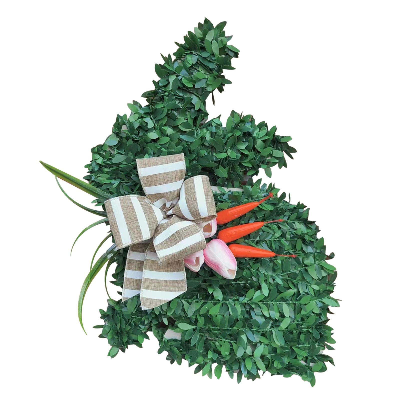 Easter Bunny Wreath Decorative Artificial Garland for Party Window Farmhouse
