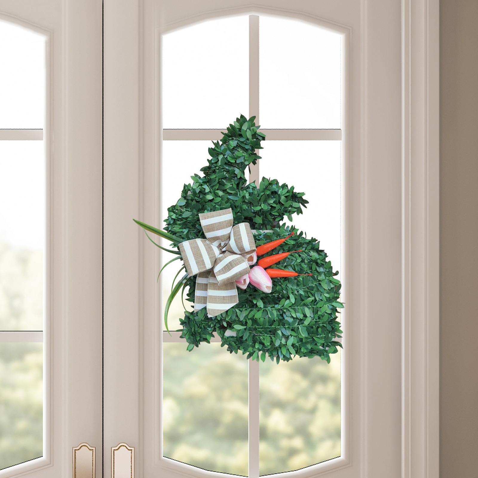 Easter Bunny Wreath Decorative Artificial Garland for Party Window Farmhouse