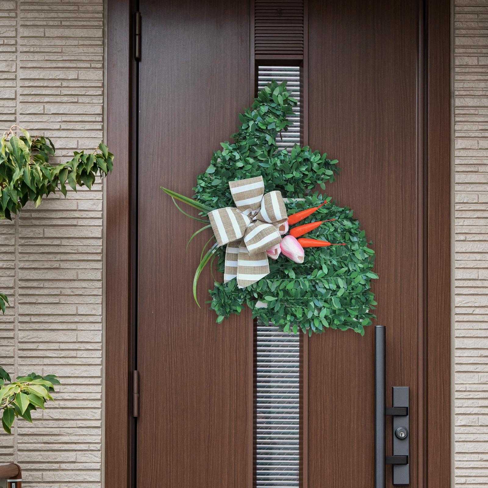 Easter Bunny Wreath Decorative Artificial Garland for Party Window Farmhouse
