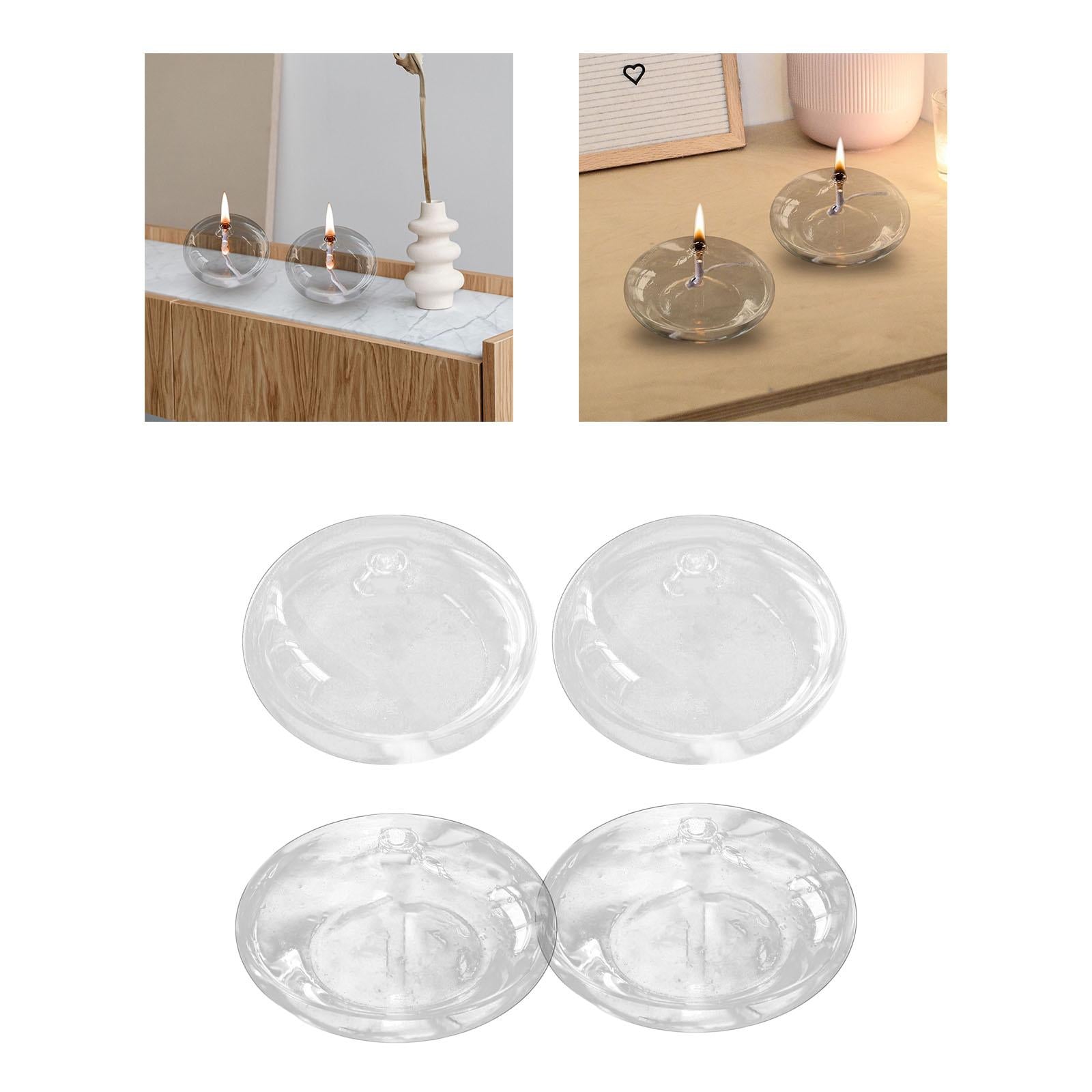 2Pcs Refillable Oil Lamps Sturdy Oil Lights for Tabletop Dining Restaurants