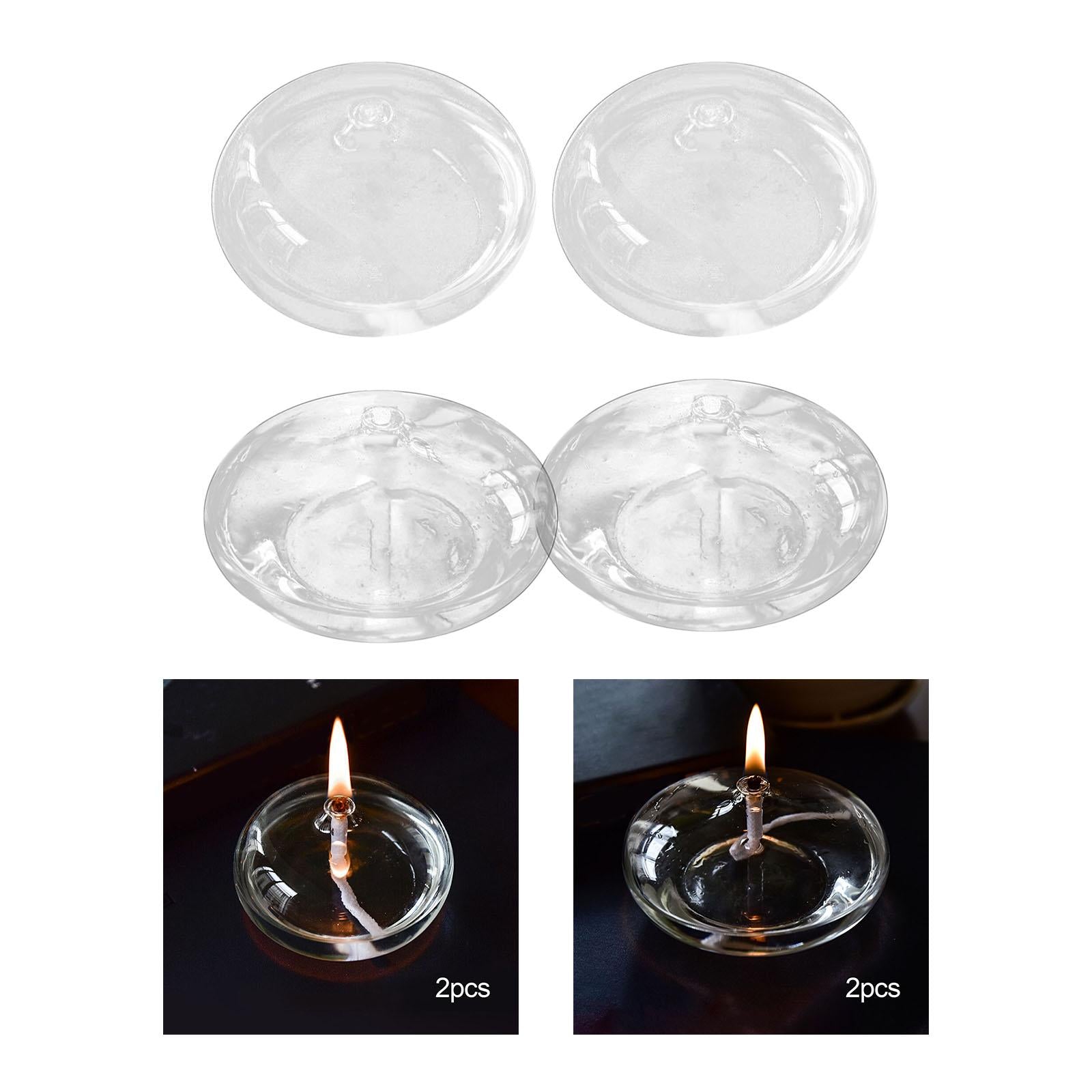 2Pcs Refillable Oil Lamps Sturdy Oil Lights for Tabletop Dining Restaurants