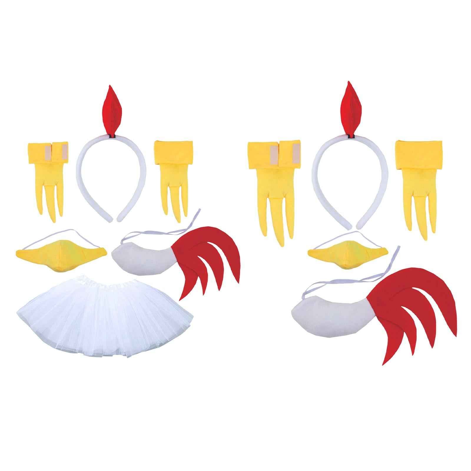 Chicken Animal Costume Cute Easter Chicken Head Hoop Set for Holiday Cosplay 5 piece