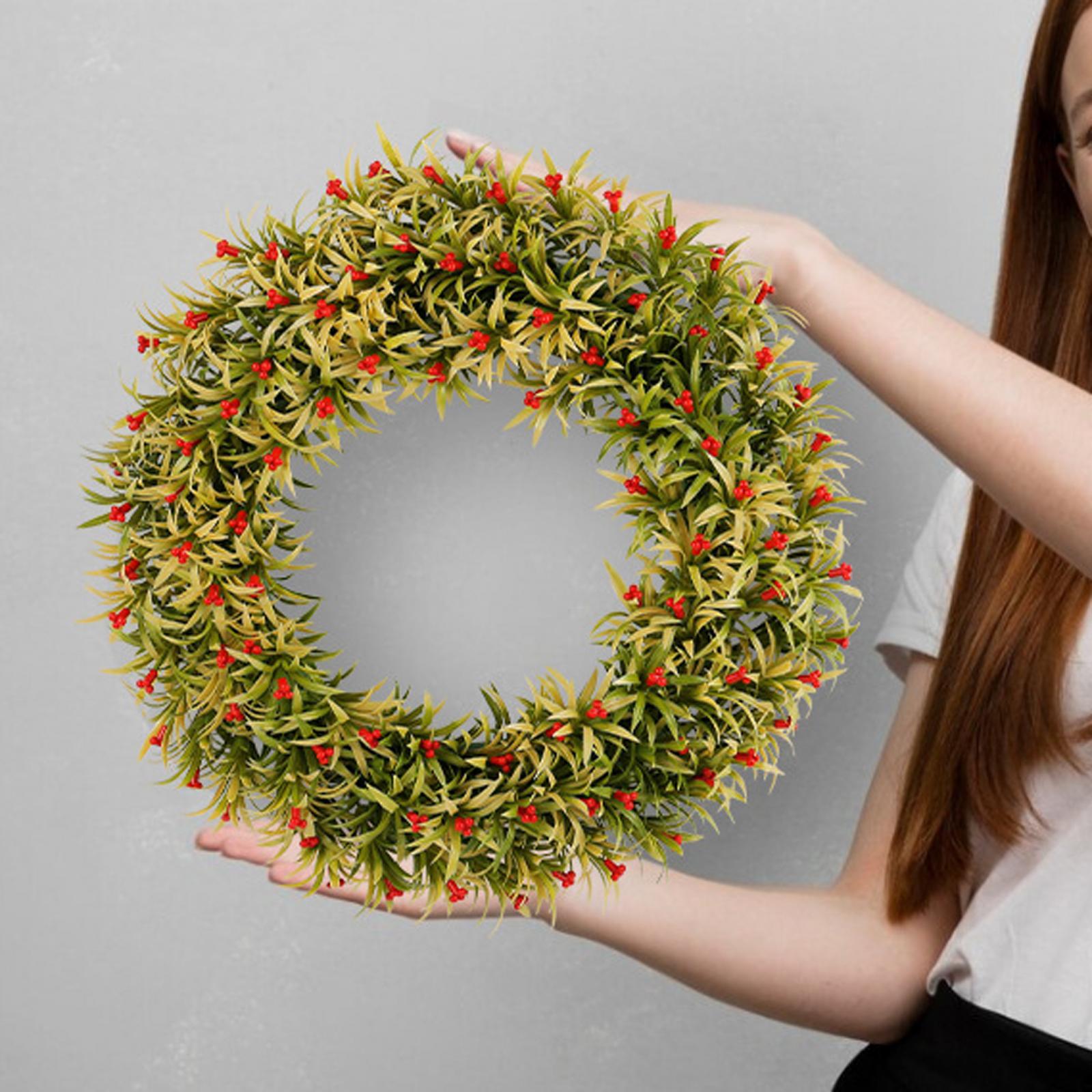 Spring Wreath Front Door Greenery Wreath Office Holiday Artificial Red Berry