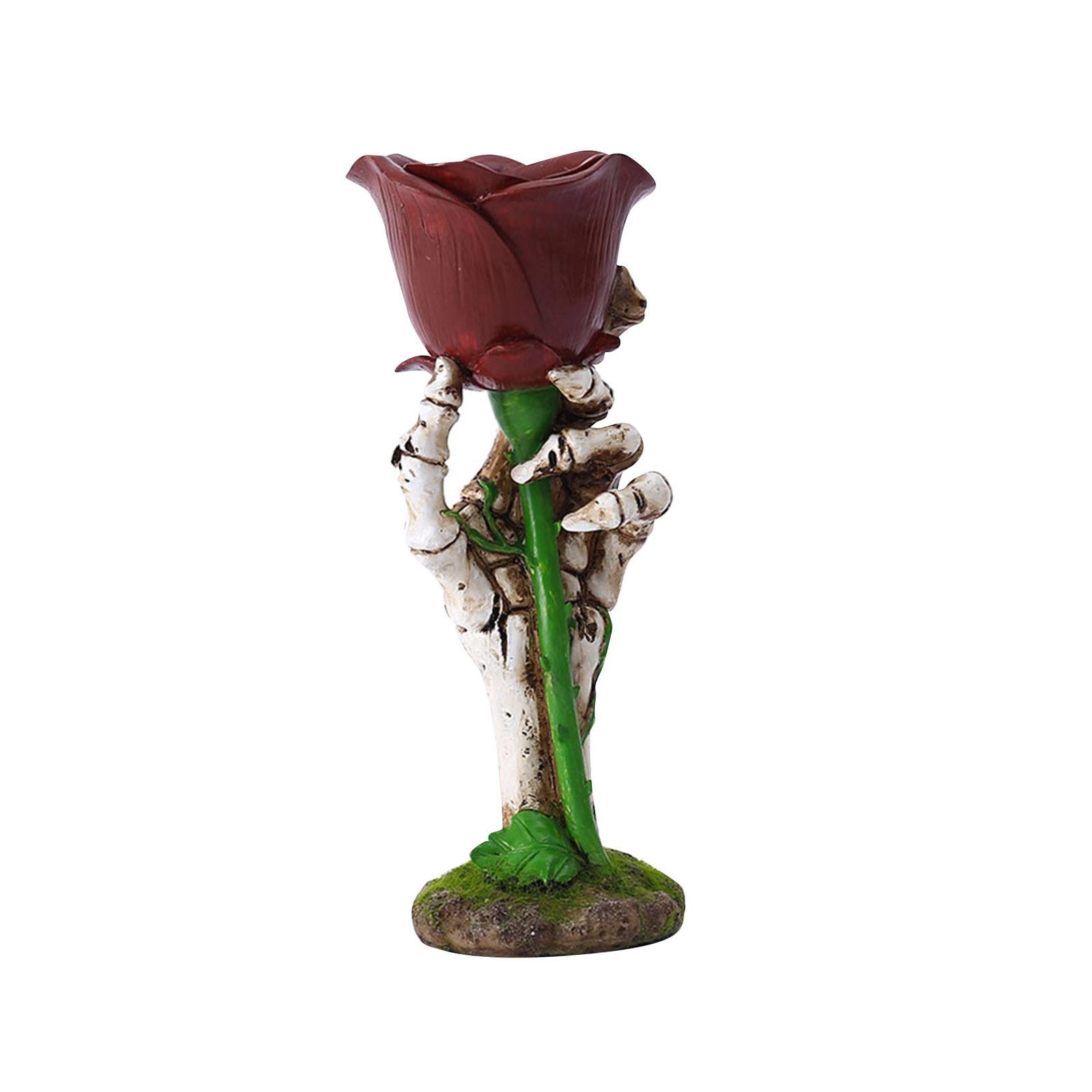 Rose Skeleton Hand Home Decoration Candlestick for Gift Halloween Party Home