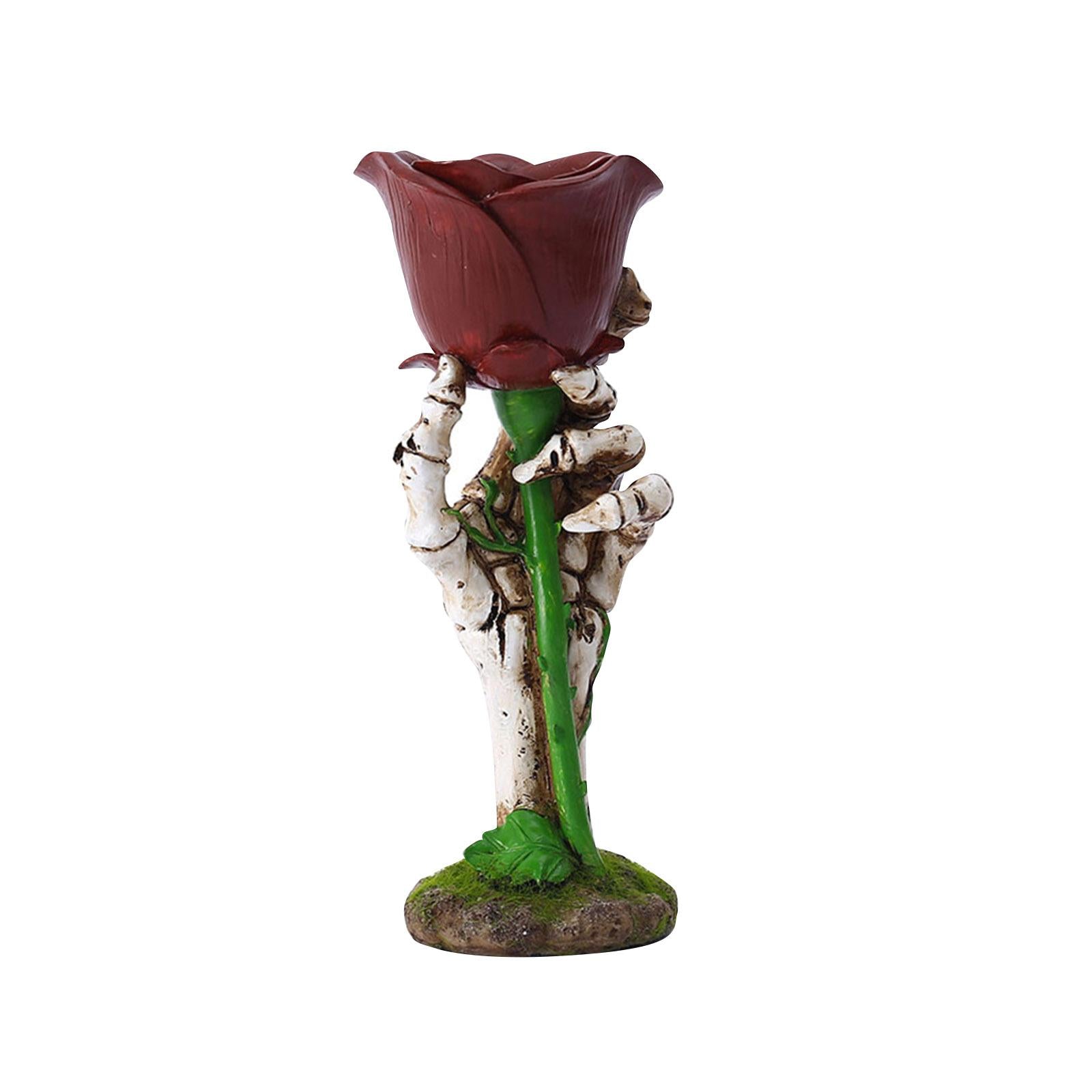 Rose Skeleton Hand Home Decoration Candlestick for Gift Halloween Party Home
