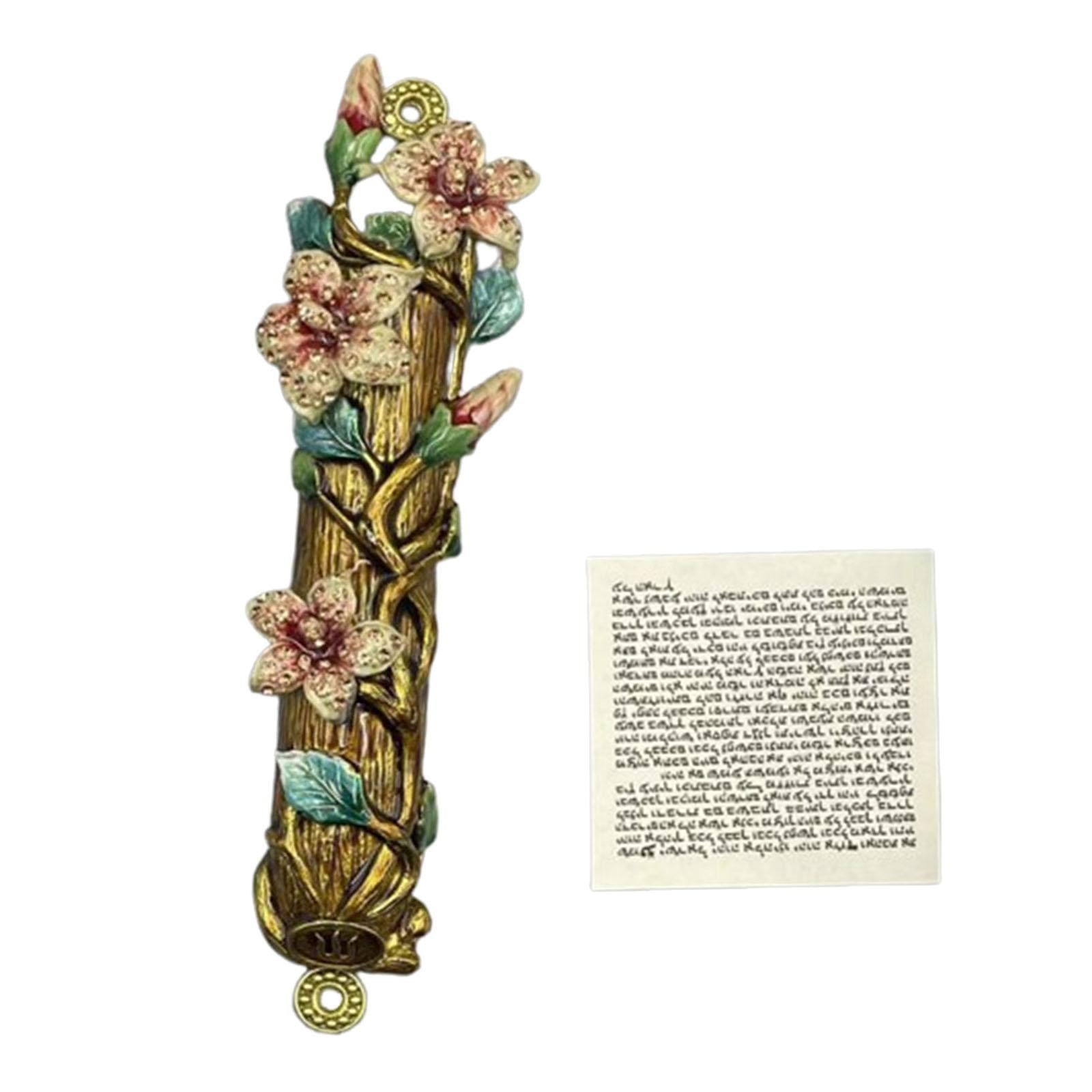 Mezuzah for Door Messianic Home Decor Floral Housewarming Gift Outside Metal