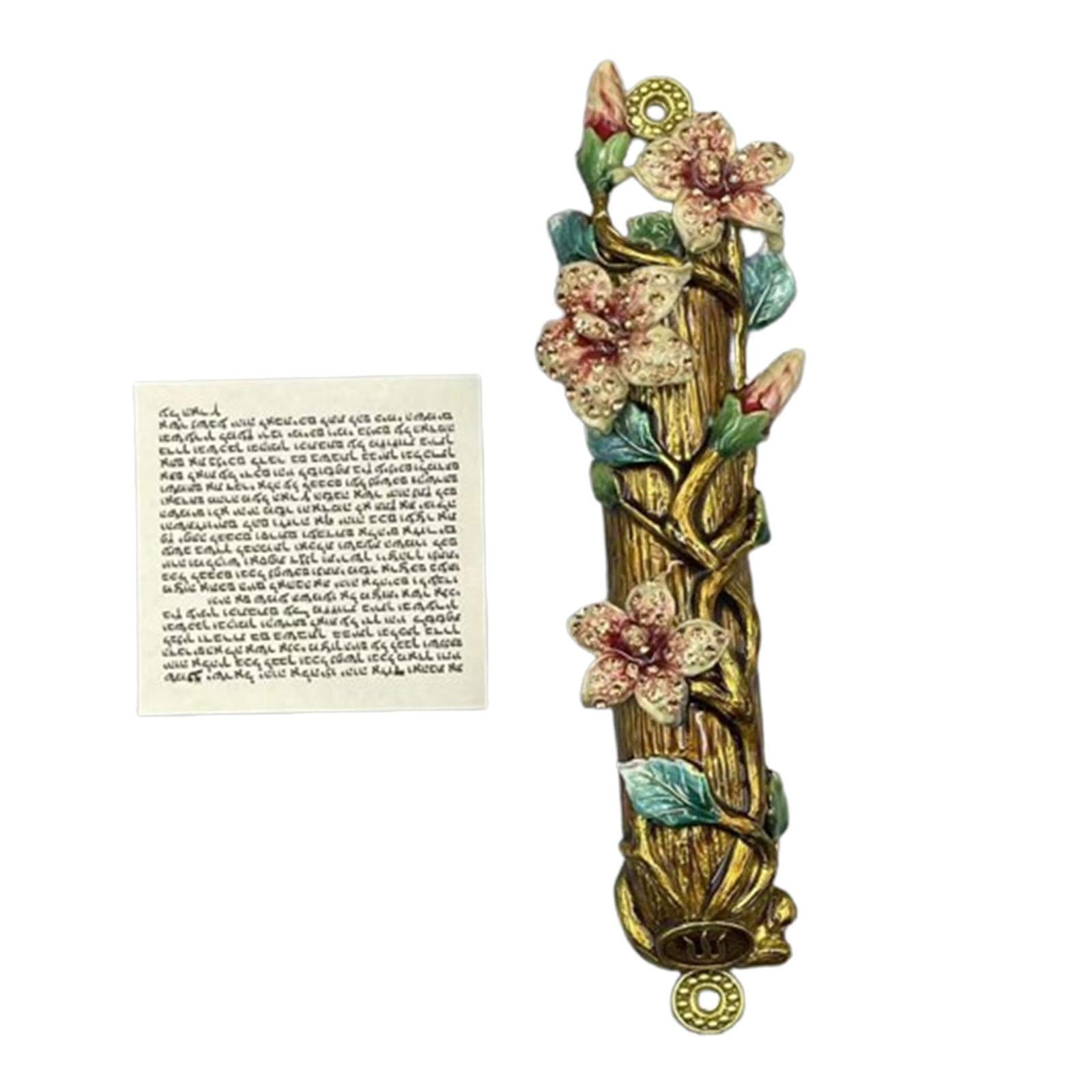 Mezuzah for Door Messianic Home Decor Floral Housewarming Gift Outside Metal