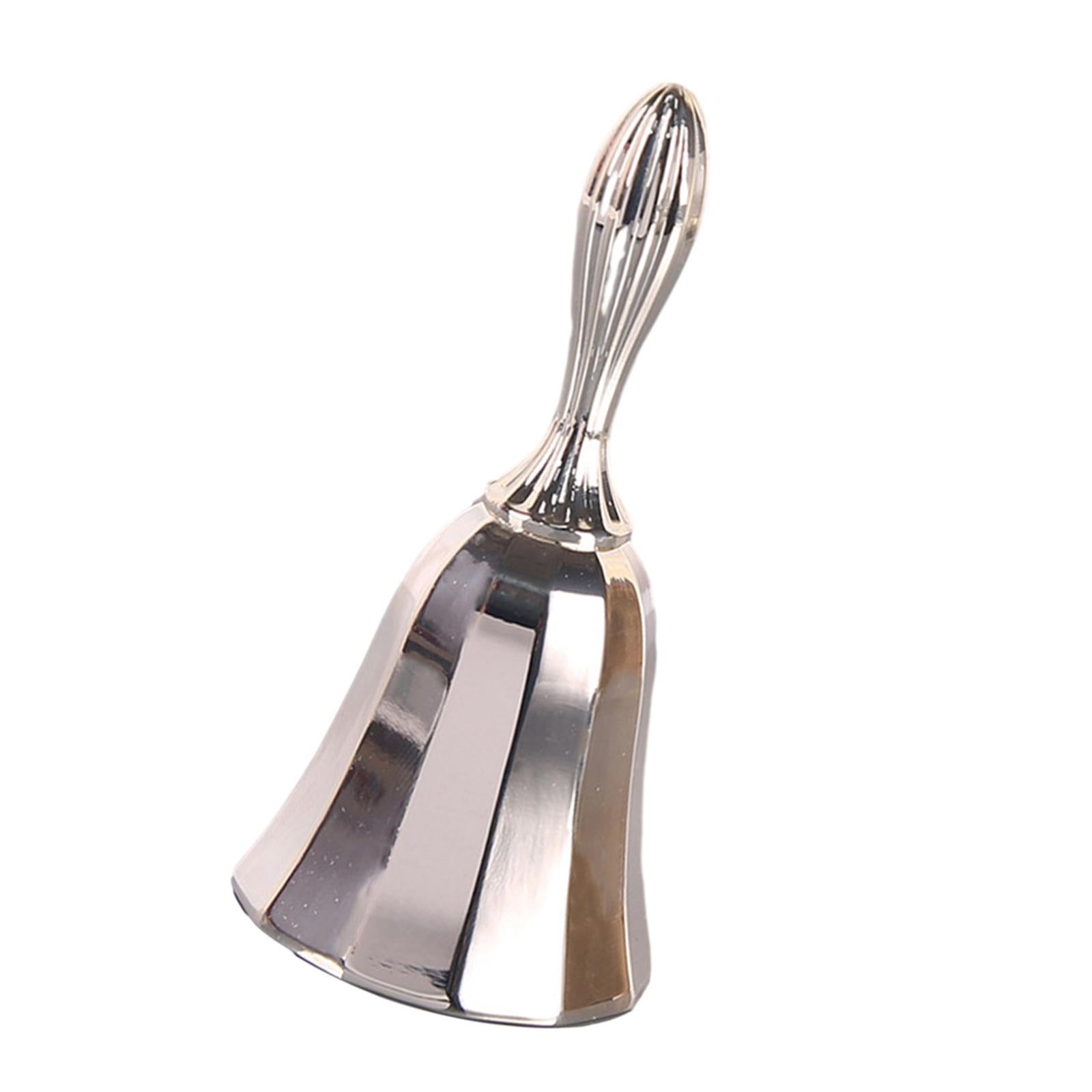 Hand Bell Versatile 2.2 inch Diameter Dinner Bell for Ringing School Silver Bell