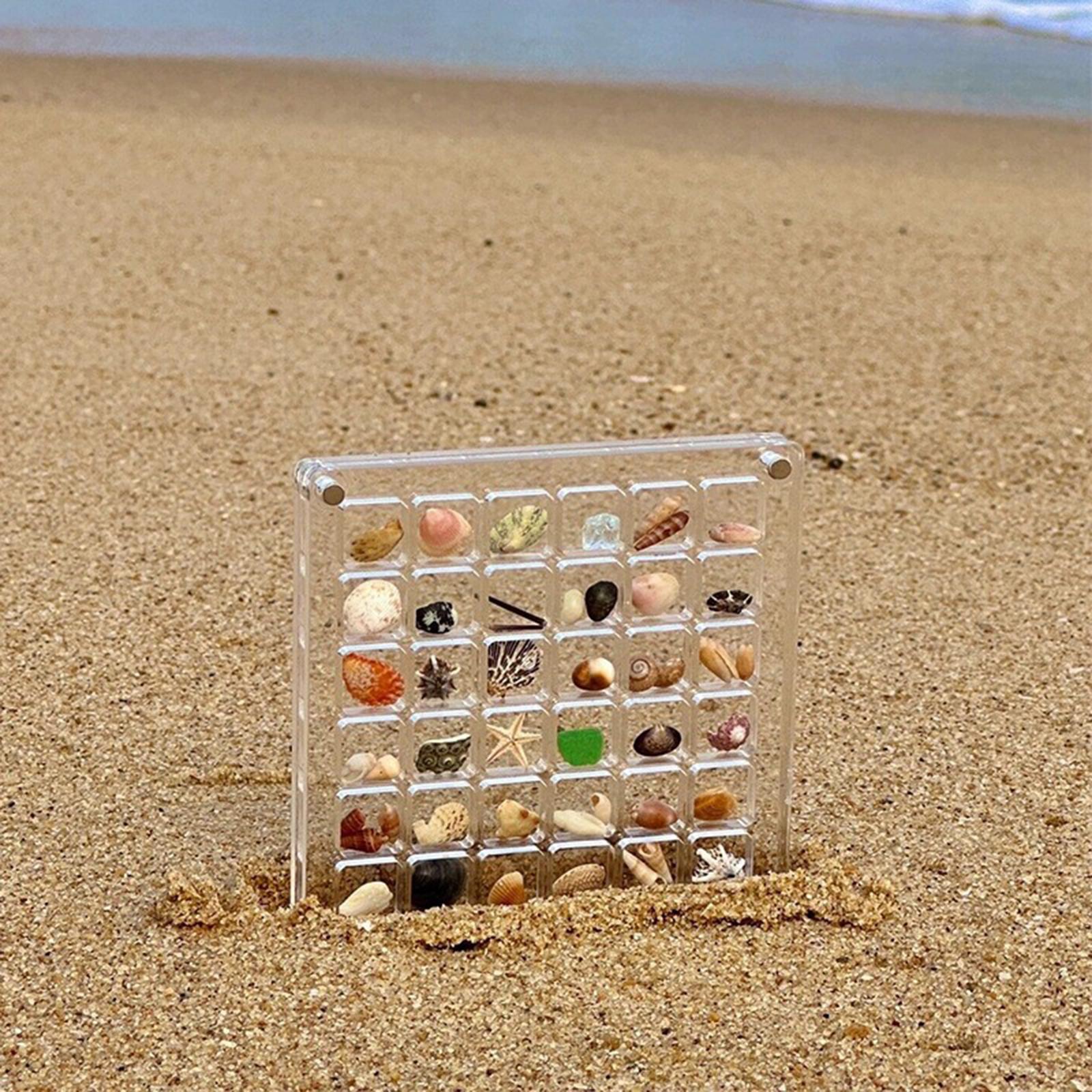 Acrylic Seashell Display Box Clear Small Craft Organizers Container for Nail