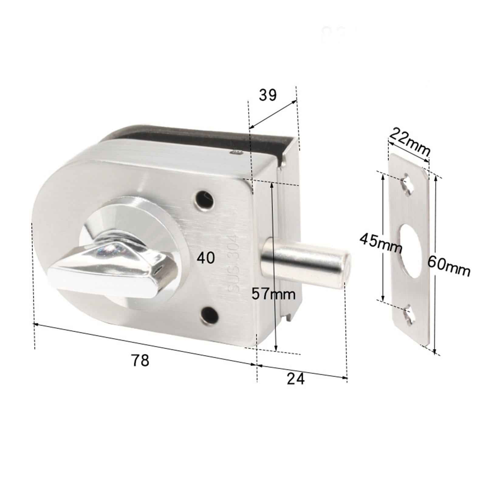 Glass Door Lock Gate Lock Keyless Floor Latch Lock for Bathroom Toilet Hotel Knob Lock