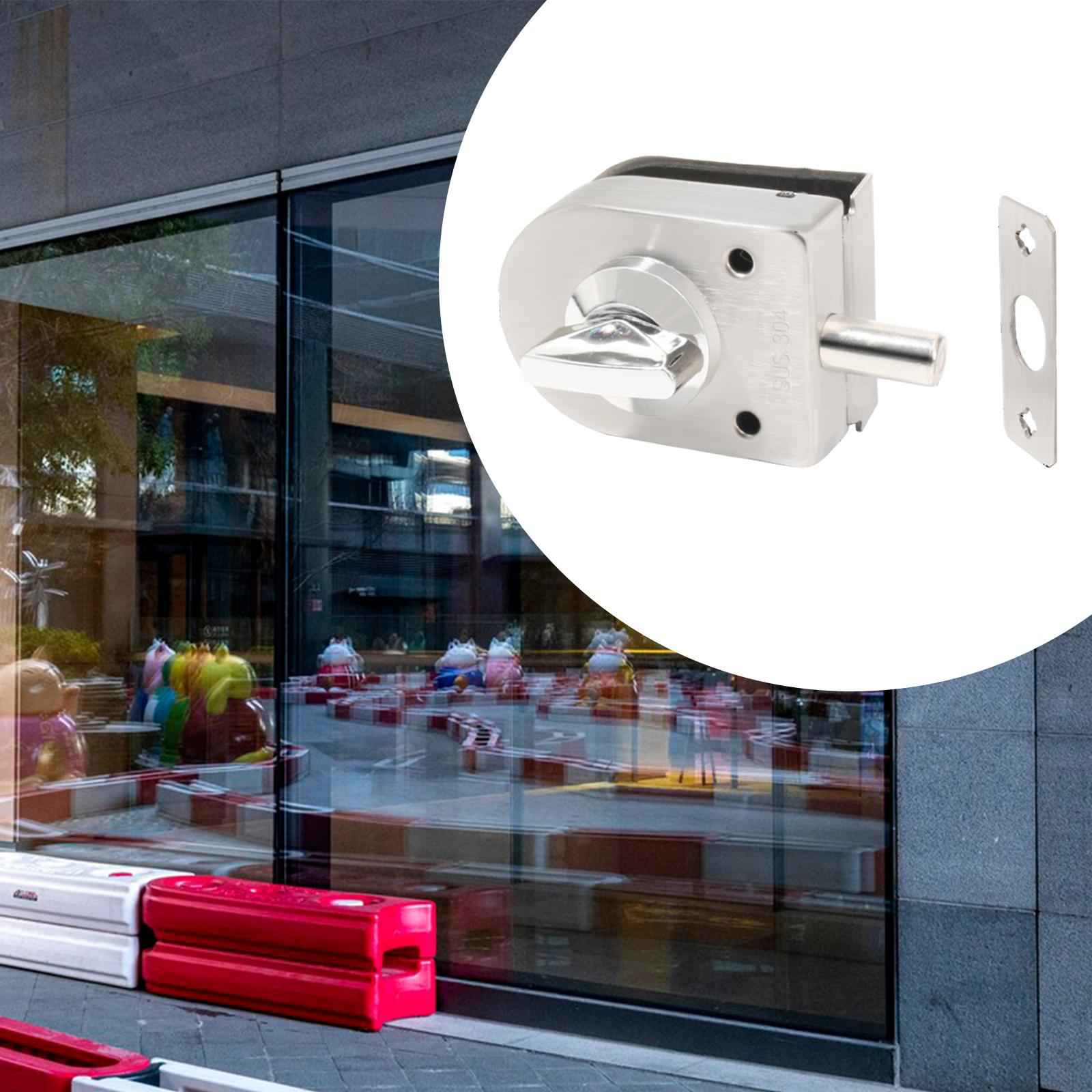 Glass Door Lock Gate Lock Keyless Floor Latch Lock for Bathroom Toilet Hotel Knob Lock