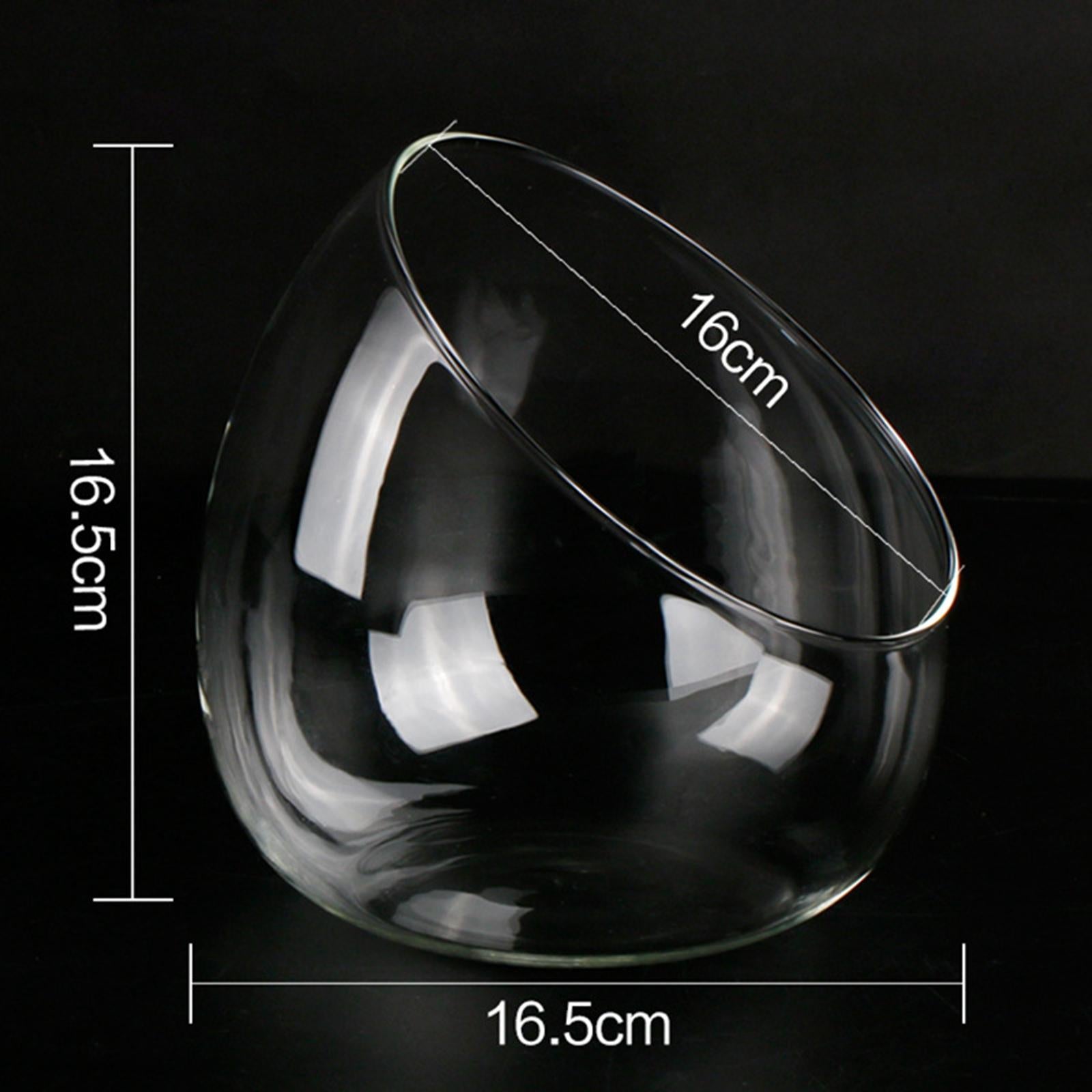 Clear Slant Cut Bowl Glass Vase Mini Candy Bowl Jar for Tabletop Home Decor