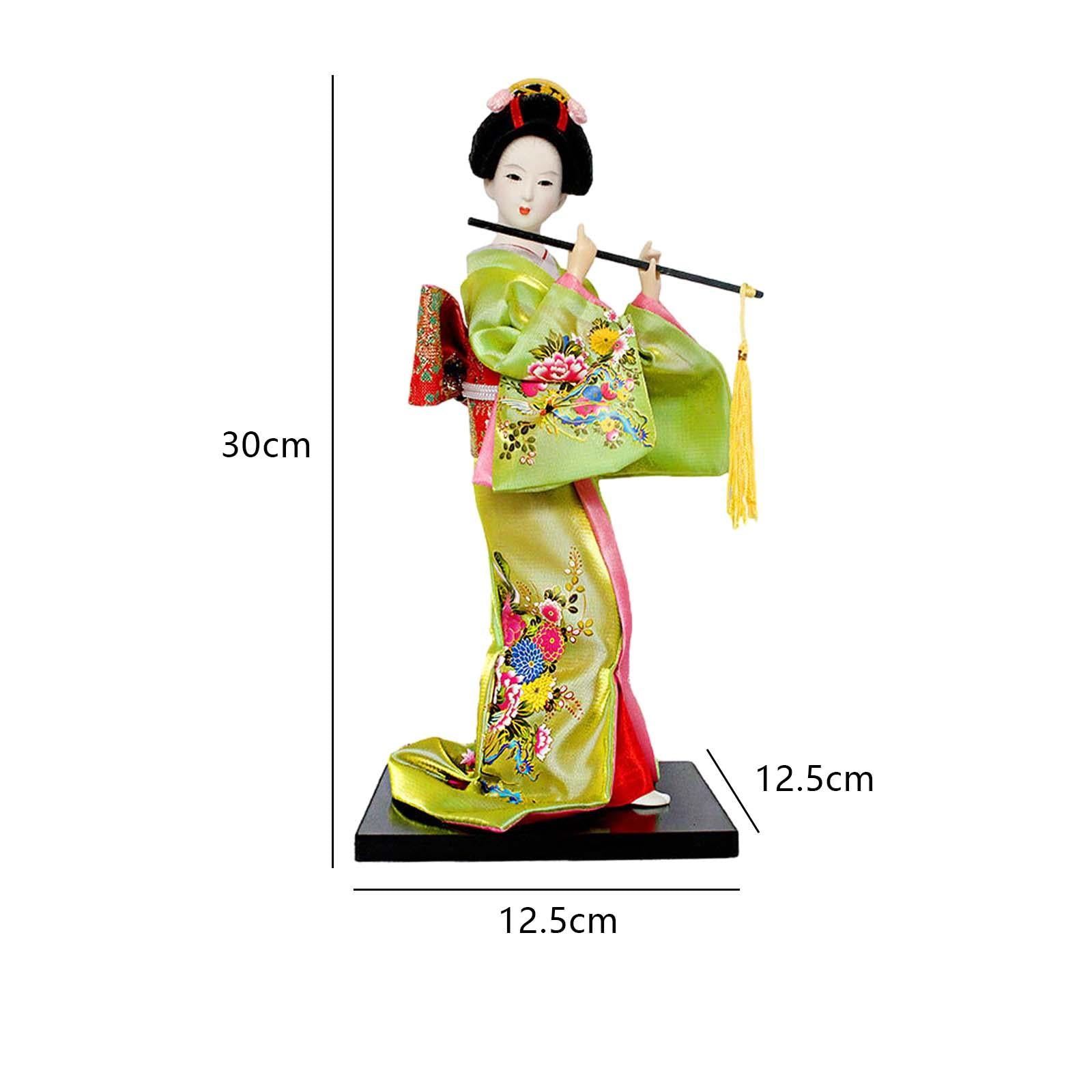 30cm Japanese Geisha Oriental Doll Geisha Figurine for Shelf Office Tabletop