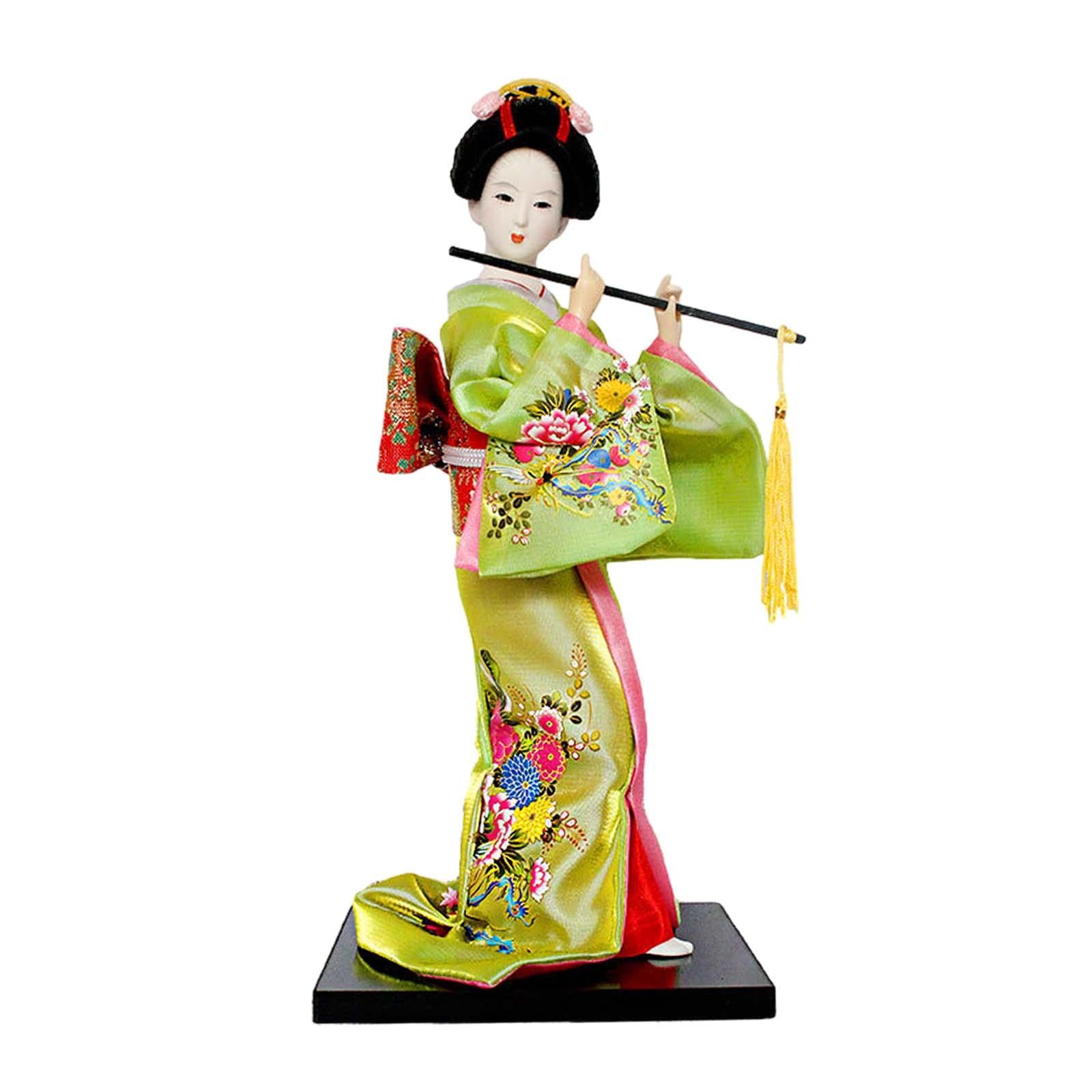 30cm Japanese Geisha Oriental Doll Geisha Figurine for Shelf Office Tabletop