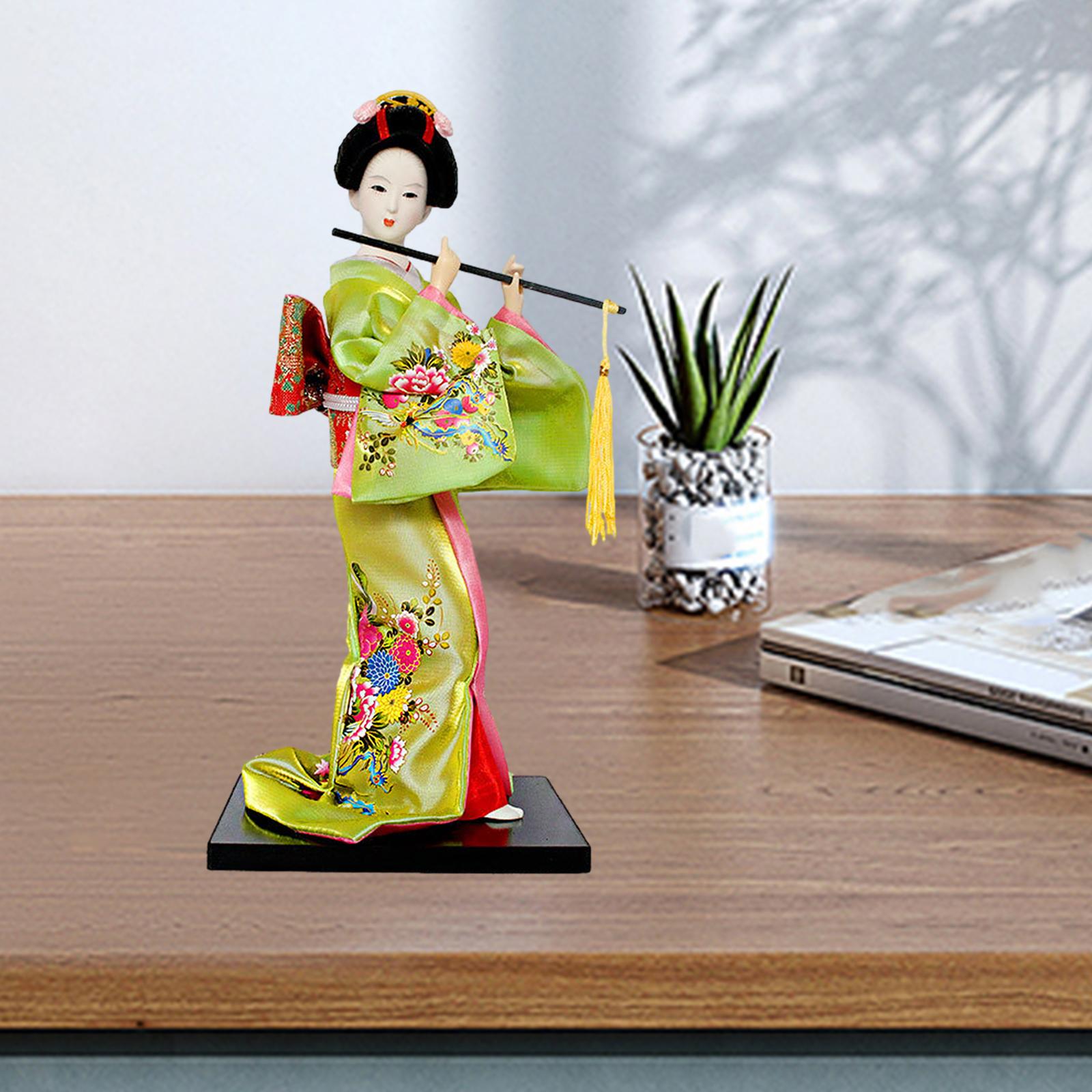 30cm Japanese Geisha Oriental Doll Geisha Figurine for Shelf Office Tabletop