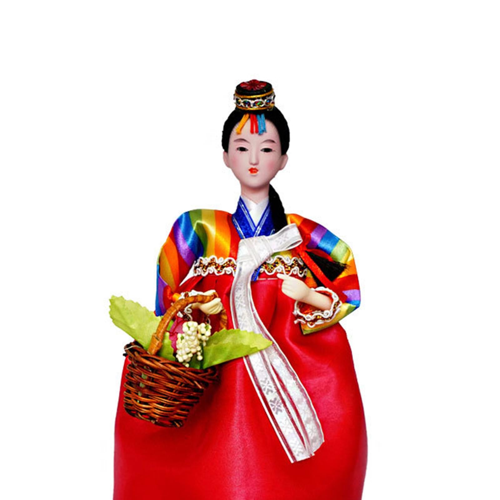 12 Korean Geisha Figurine Collectible Lady Sculpture for Indoor Space Decor"