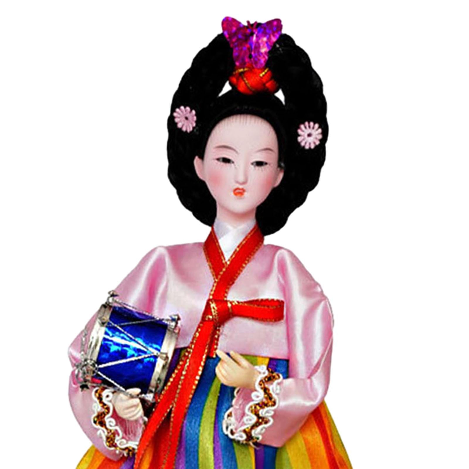 12 Korean Geisha Doll Lady Sculpture Table Decoration for Living Room Decor"