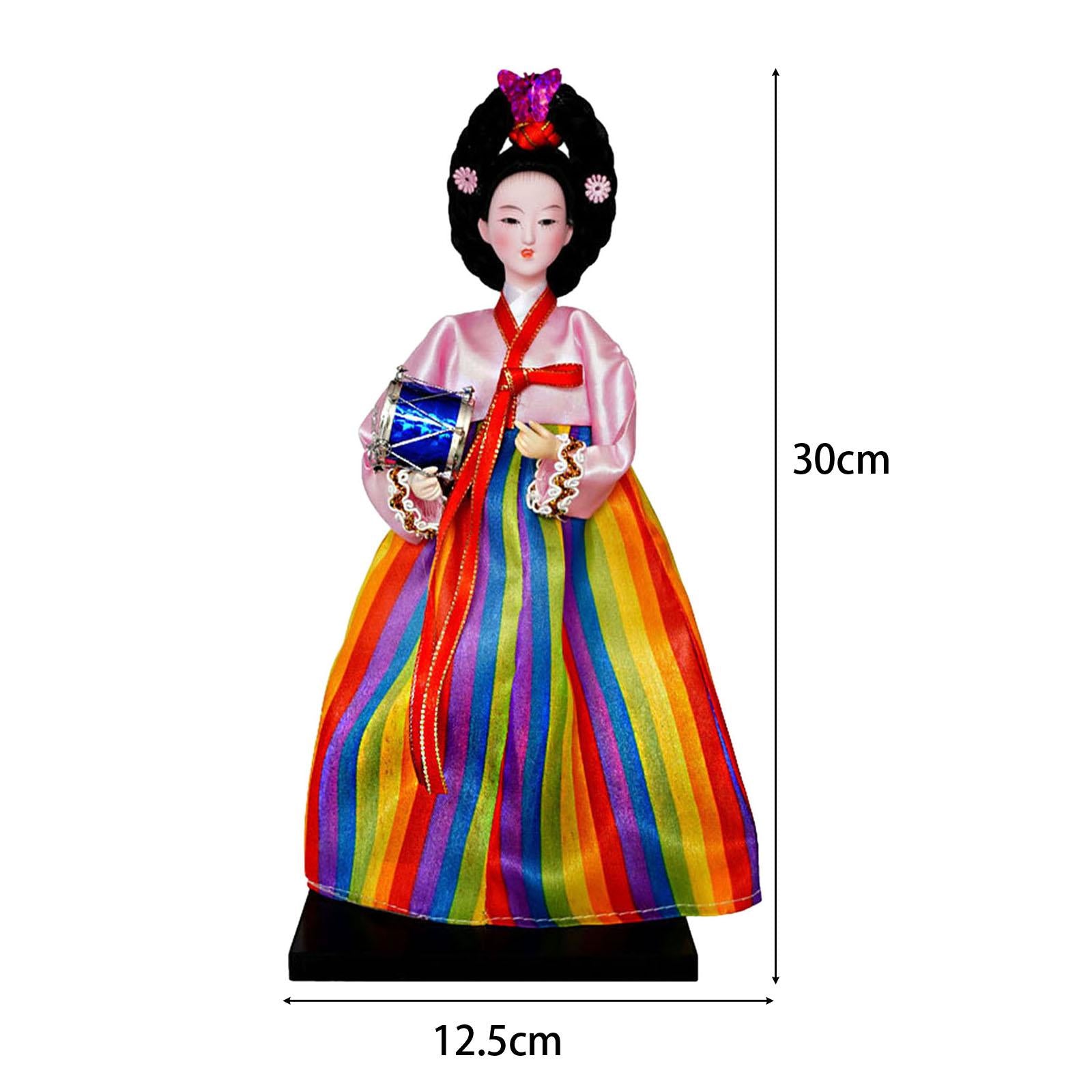 12 Korean Geisha Doll Lady Sculpture Table Decoration for Living Room Decor"