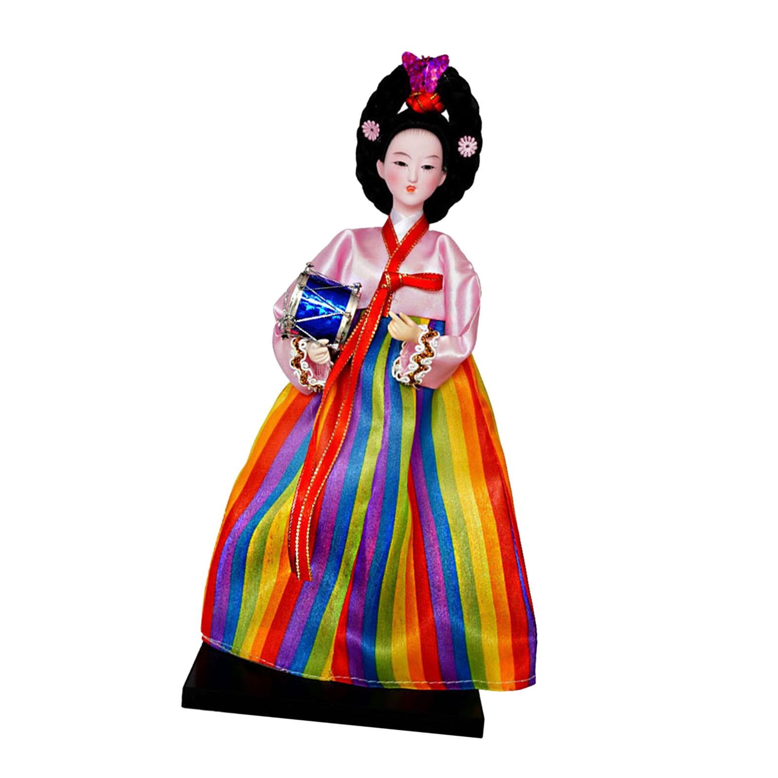 12 Korean Geisha Doll Lady Sculpture Table Decoration for Living Room Decor"