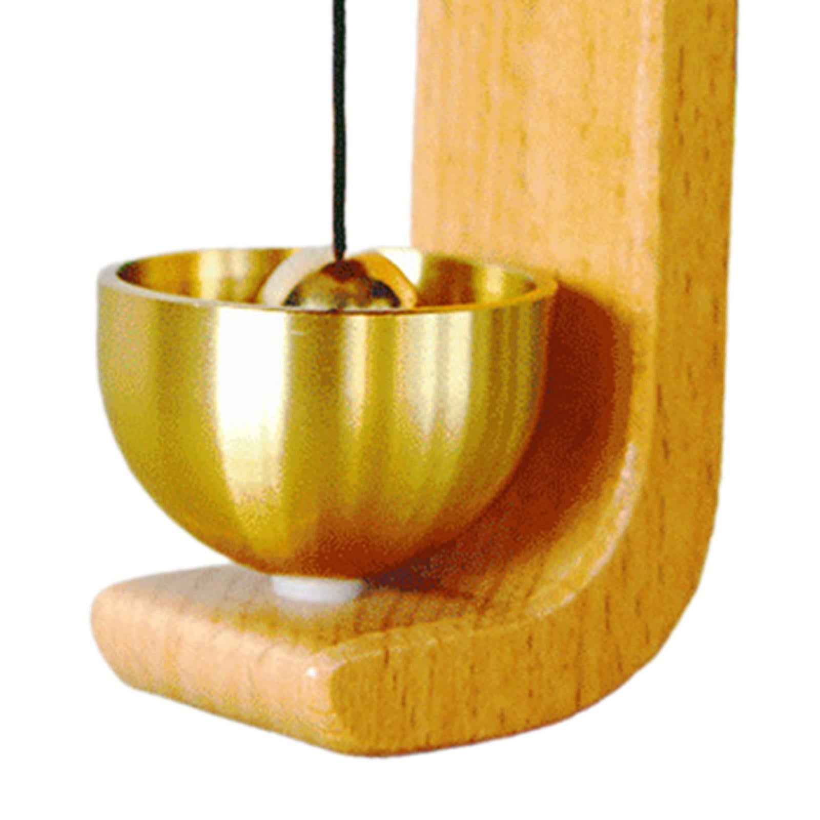 Wooden Door Bell Wind Chime Ornament Hanging Bell for Doors Window Versatile Yellow