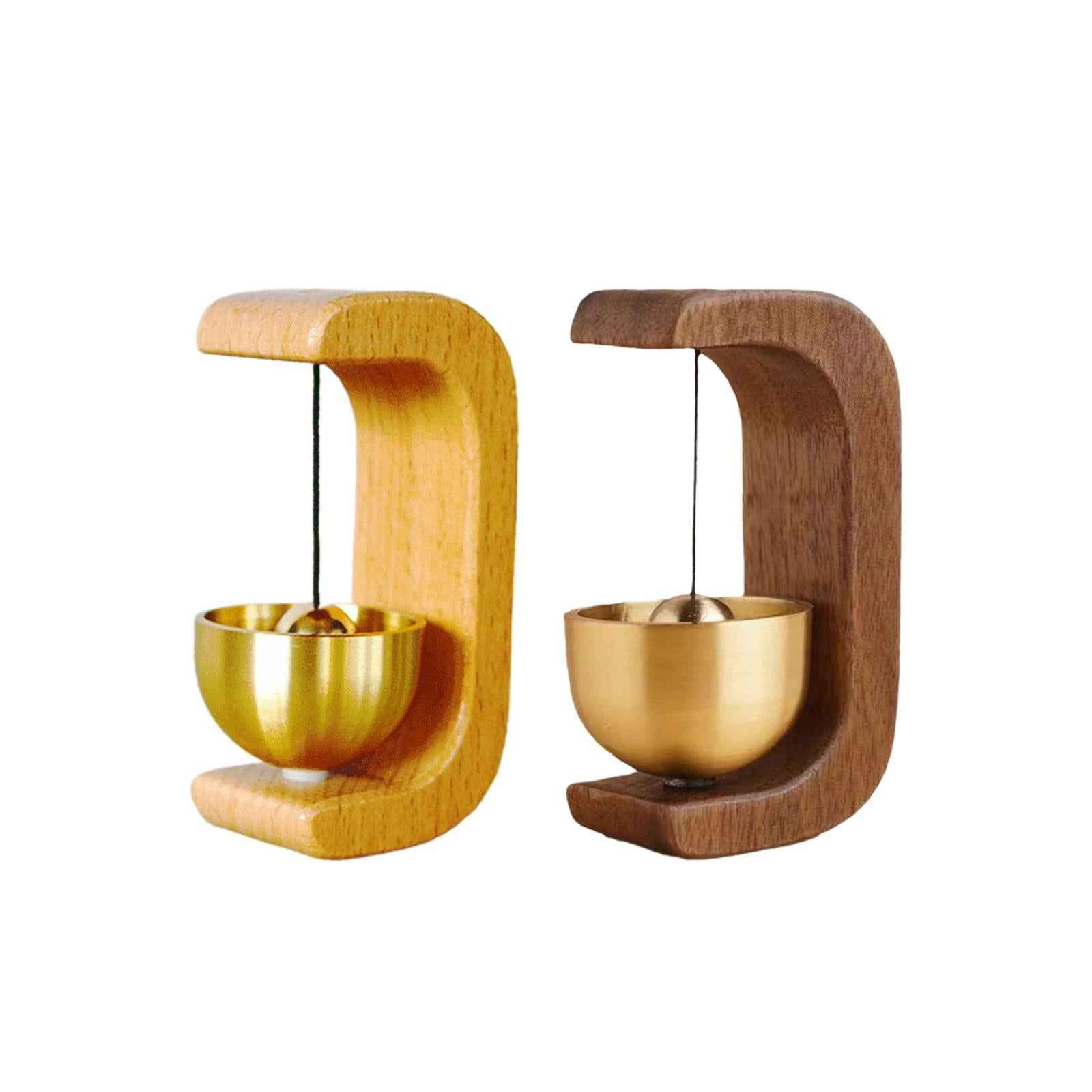 Wooden Door Bell Wind Chime Ornament Hanging Bell for Doors Window Versatile Yellow