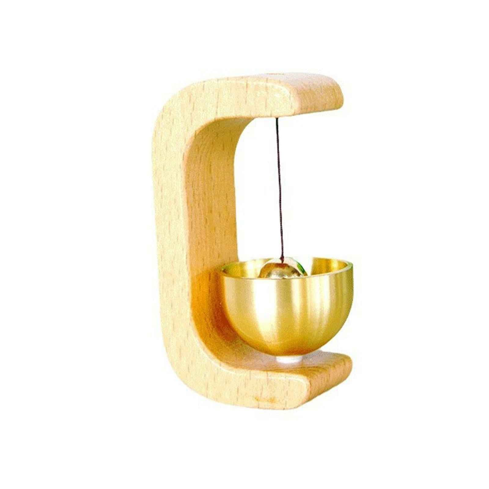 Wooden Door Bell Wind Chime Ornament Hanging Bell for Doors Window Versatile Yellow