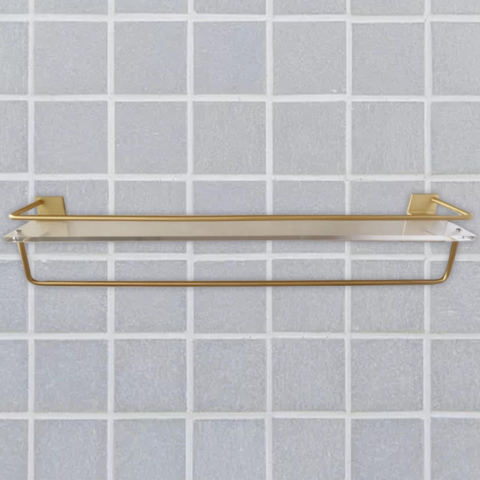 Wall Mounted Bathroom Shelf Organizer with Hand Towel Bar for Toilet Storage