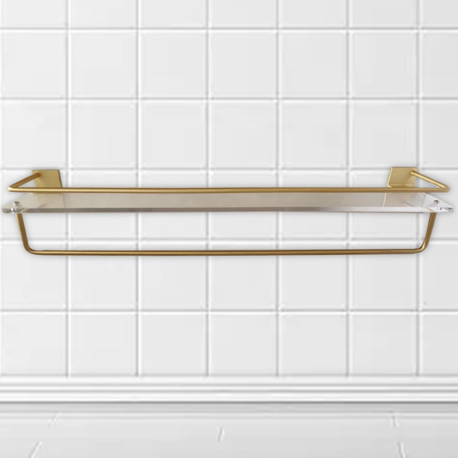 Wall Mounted Bathroom Shelf Organizer with Hand Towel Bar for Toilet Storage