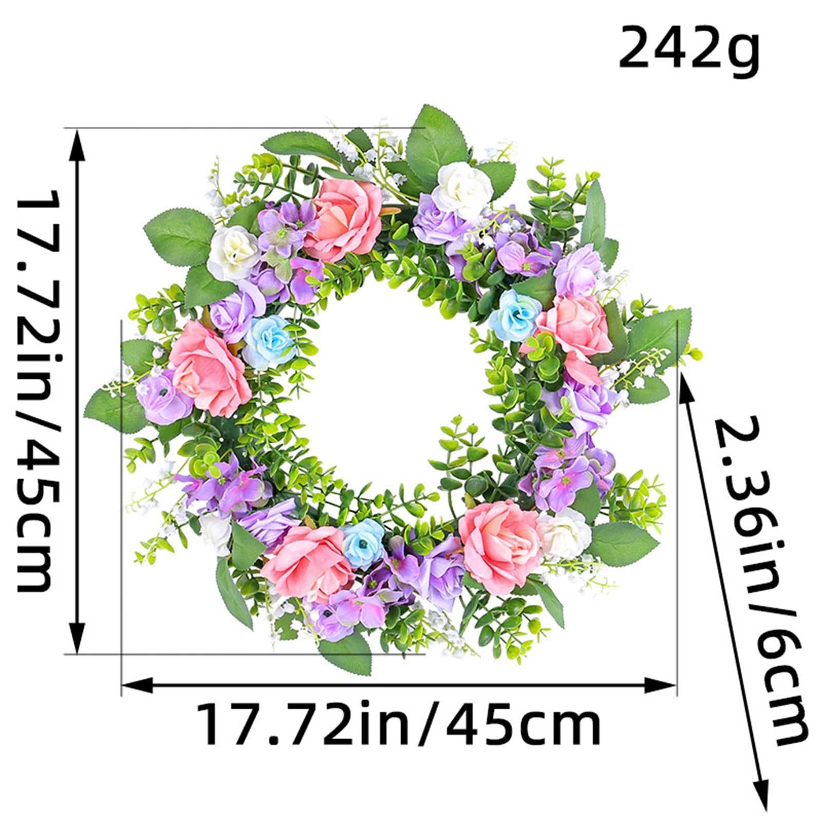 Rose Wreath Front Door Spring Wreath Flower Wreath for Window Patio Festival