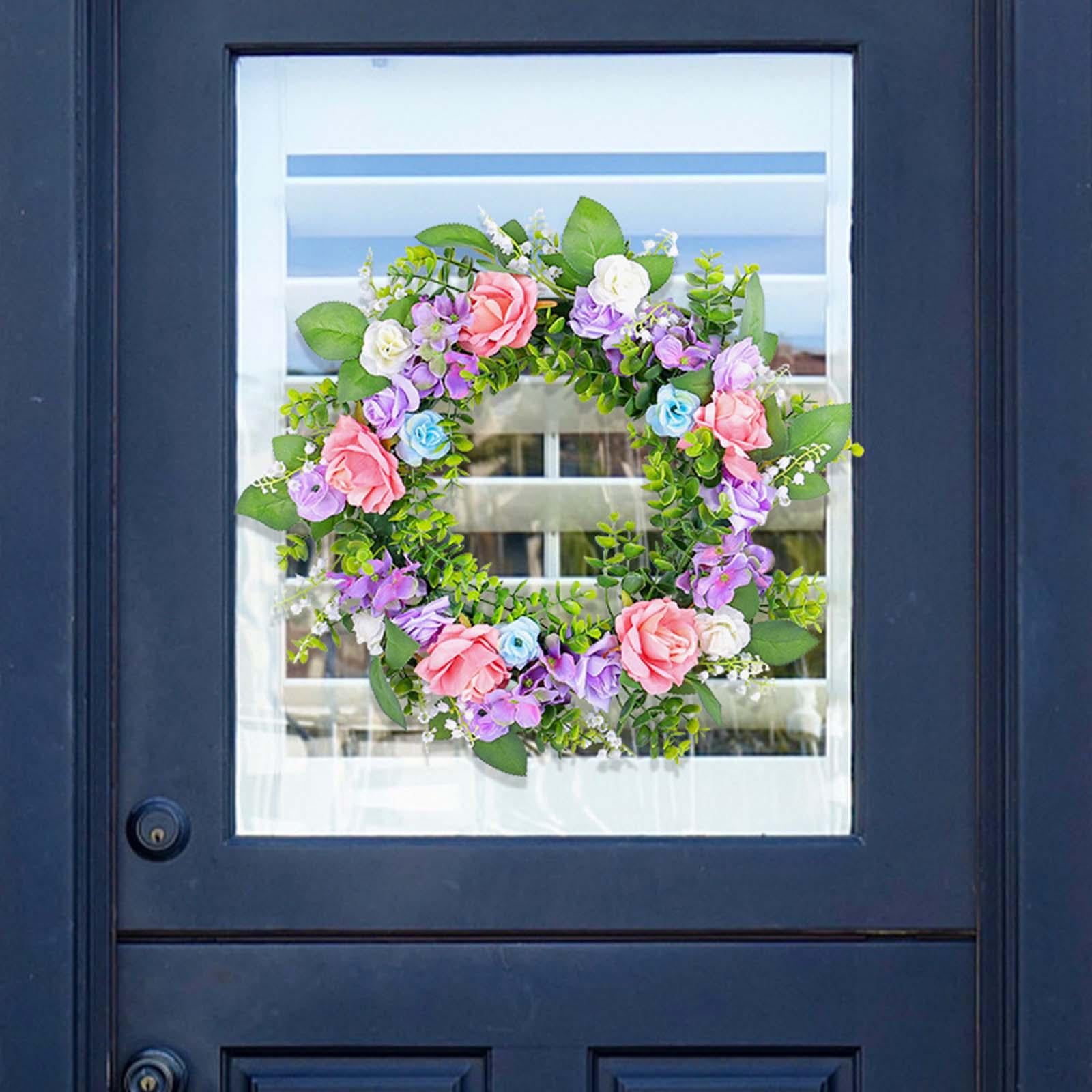 Rose Wreath Front Door Spring Wreath Flower Wreath for Window Patio Festival