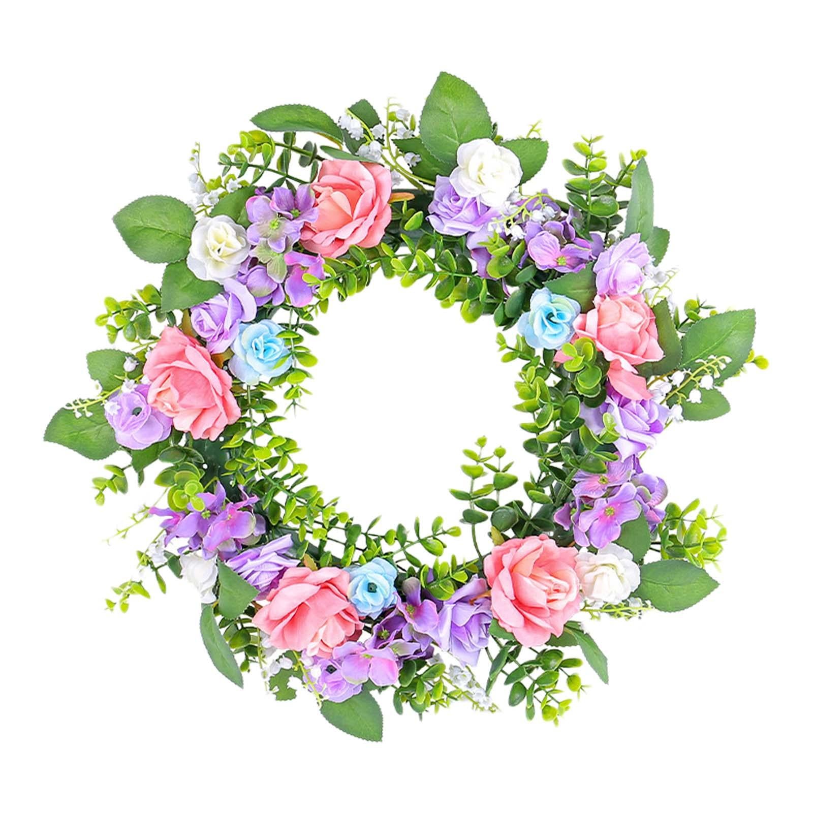 Rose Wreath Front Door Spring Wreath Flower Wreath for Window Patio Festival