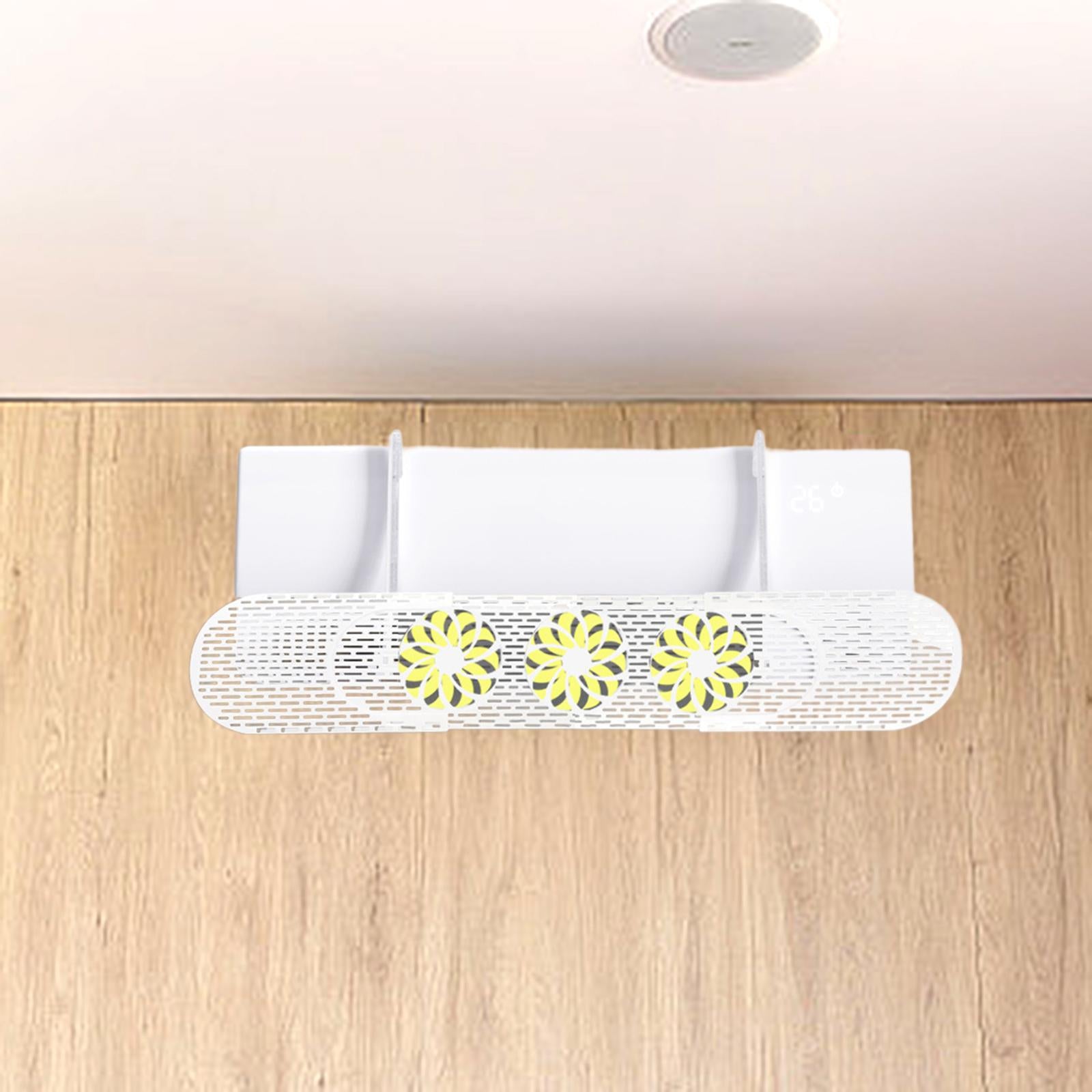 Retractable Air Conditioner Air Deflector Air Diverter Cover for Home Office Orange Fan White