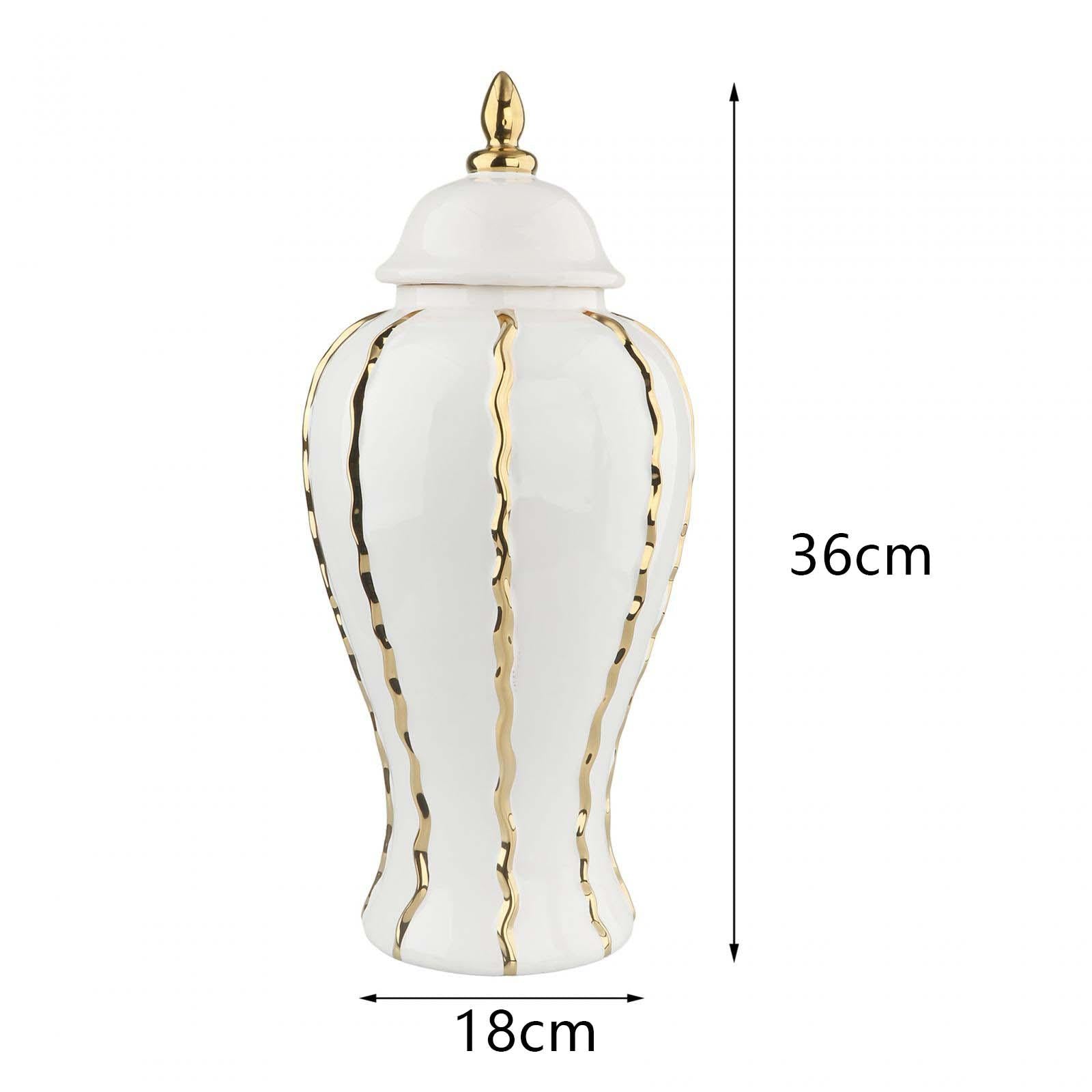Ceramic Flower Vase Chinese Ceramic Ginger Jar for Bookshelf Entryway Office