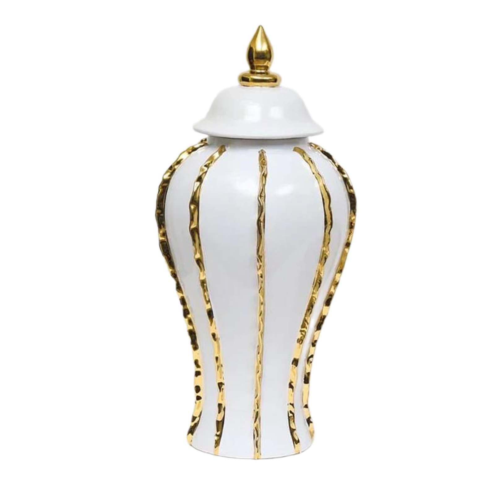 Ceramic Flower Vase Chinese Ceramic Ginger Jar for Bookshelf Entryway Office