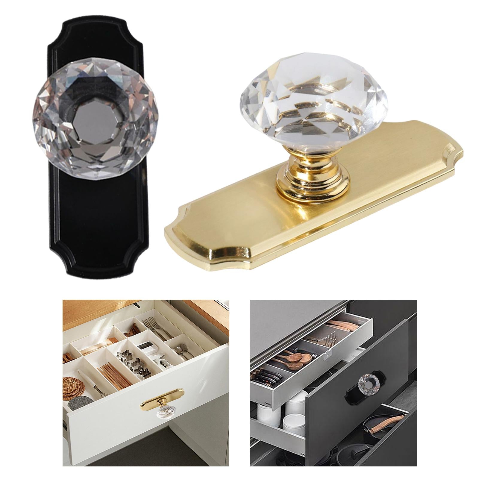 Cabinet Handle Rhinestone Bedside Table Handle for Bookcase Cupboard Dresser Gold