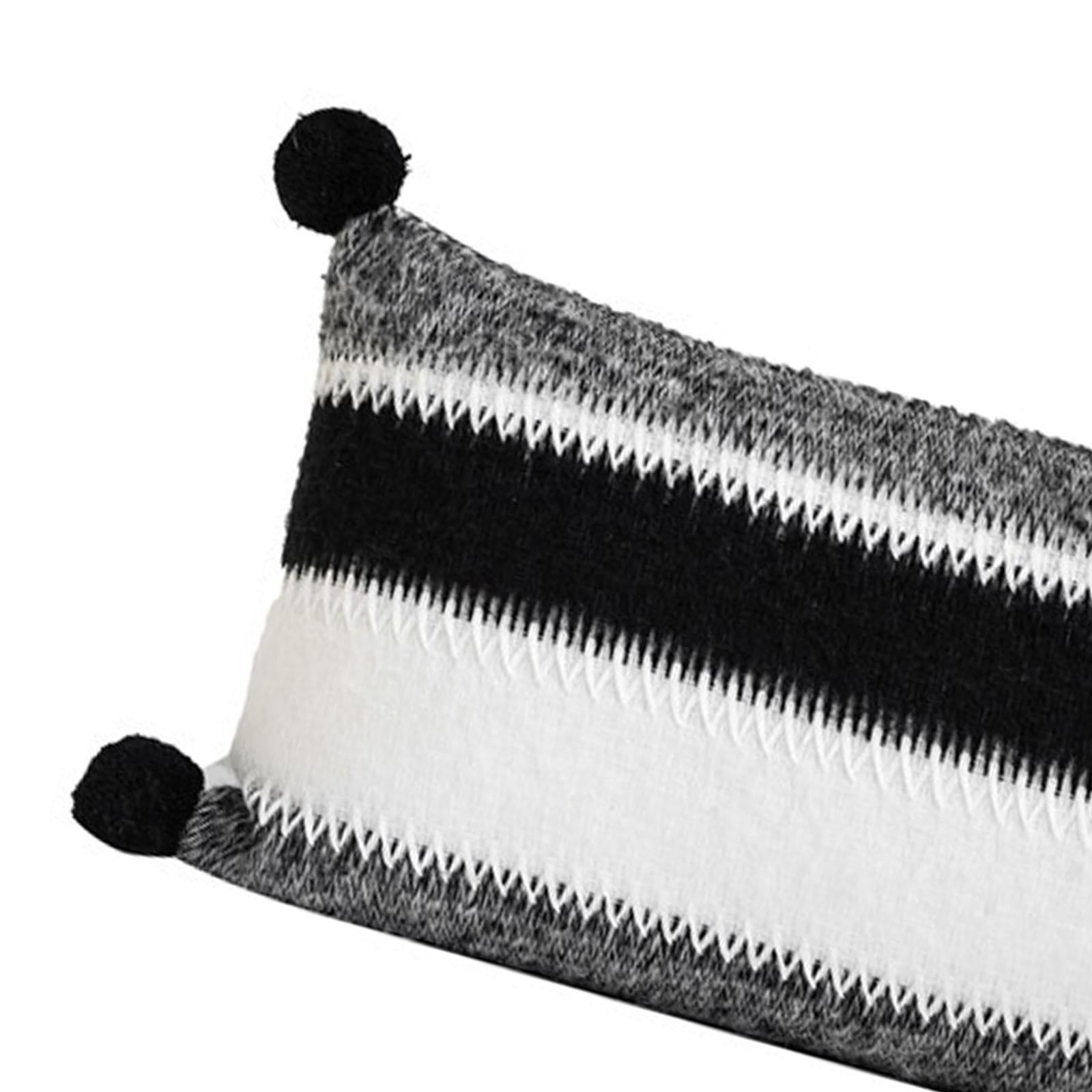 Striped Long Pillowcase Rectangle Modern Pillow Cover for Couch Bedroom Sofa