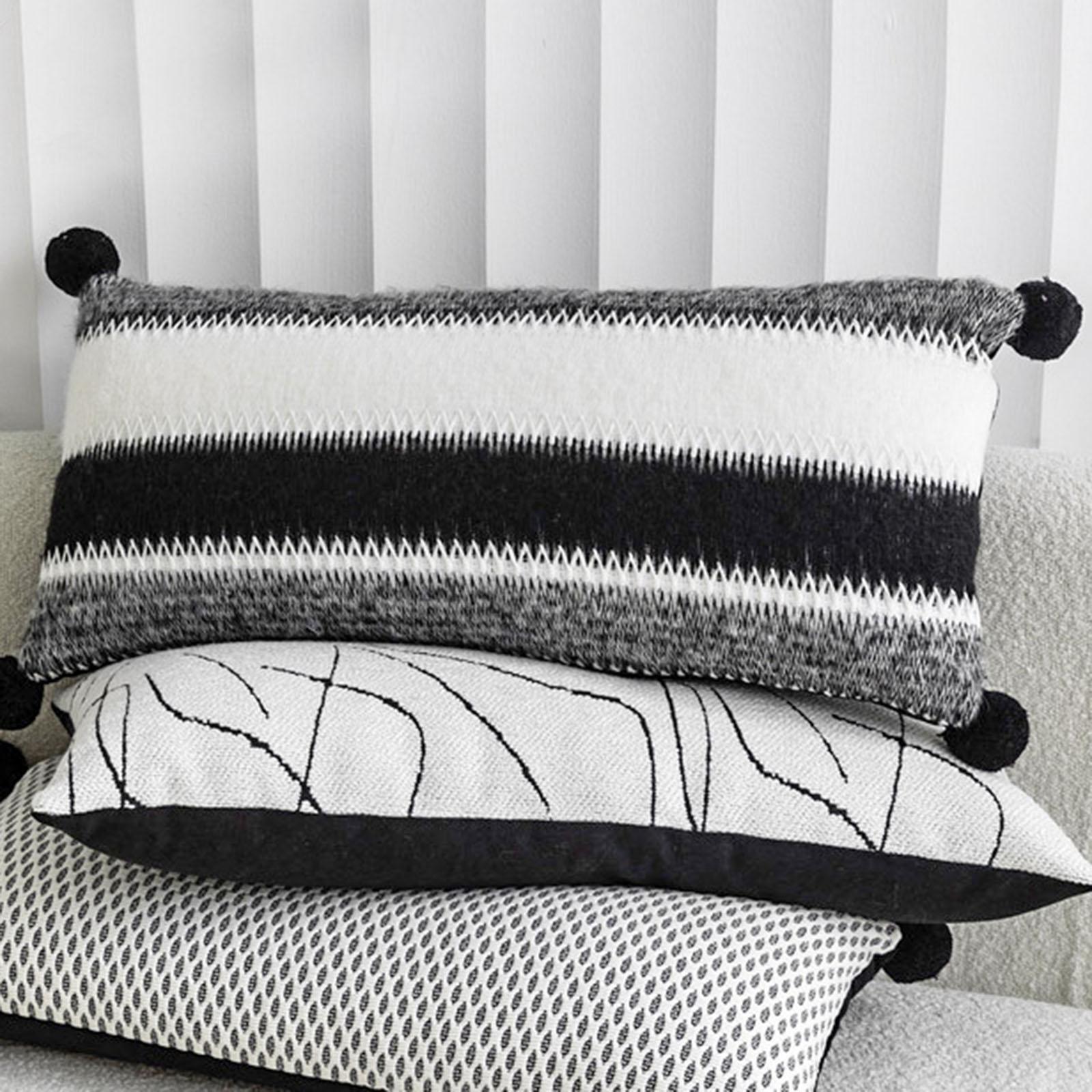 Striped Long Pillowcase Rectangle Modern Pillow Cover for Couch Bedroom Sofa