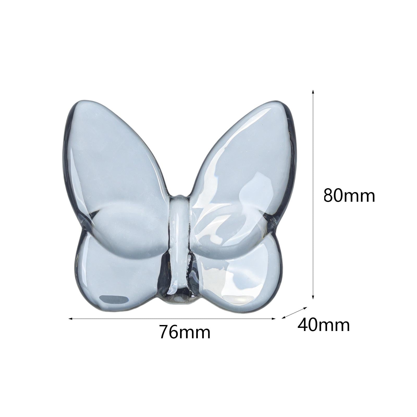 Crystal Butterfly Figurine Flying Butterfly Figurine for Living Room Bedroom big gray