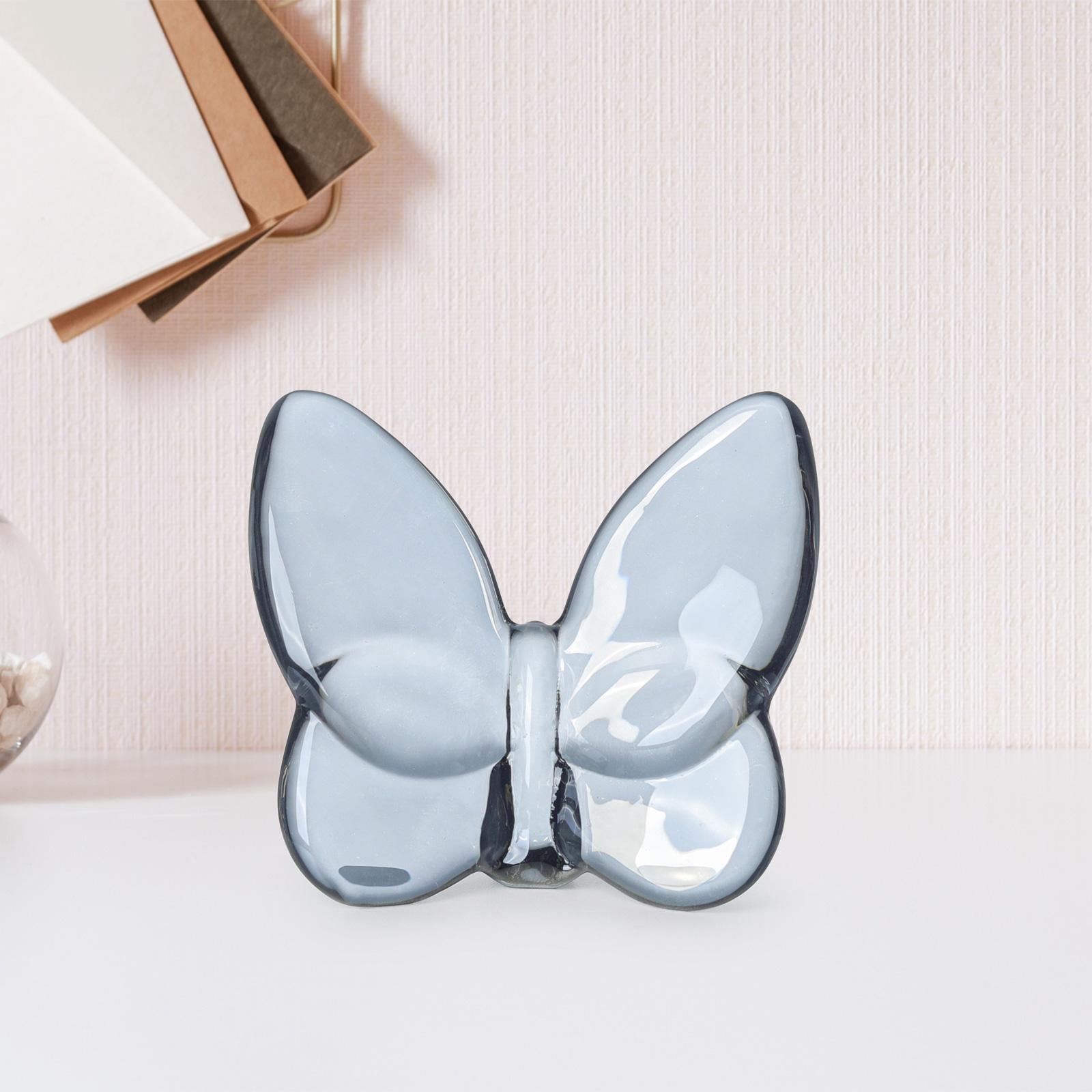 Crystal Butterfly Figurine Flying Butterfly Figurine for Living Room Bedroom big gray