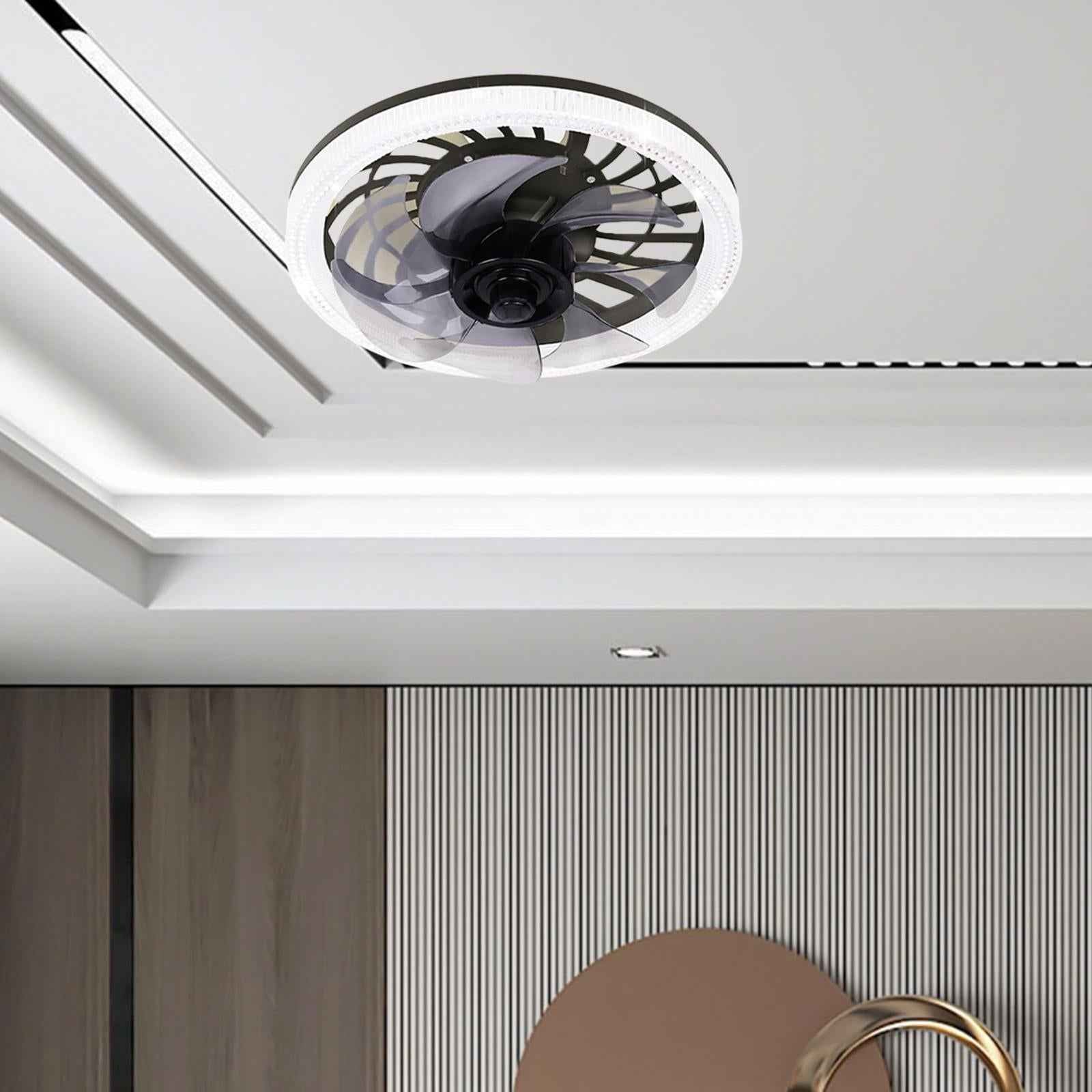 Ceiling Fan with Light Mute with Remote Fan Lamp for Office Home Dining Room Coffee