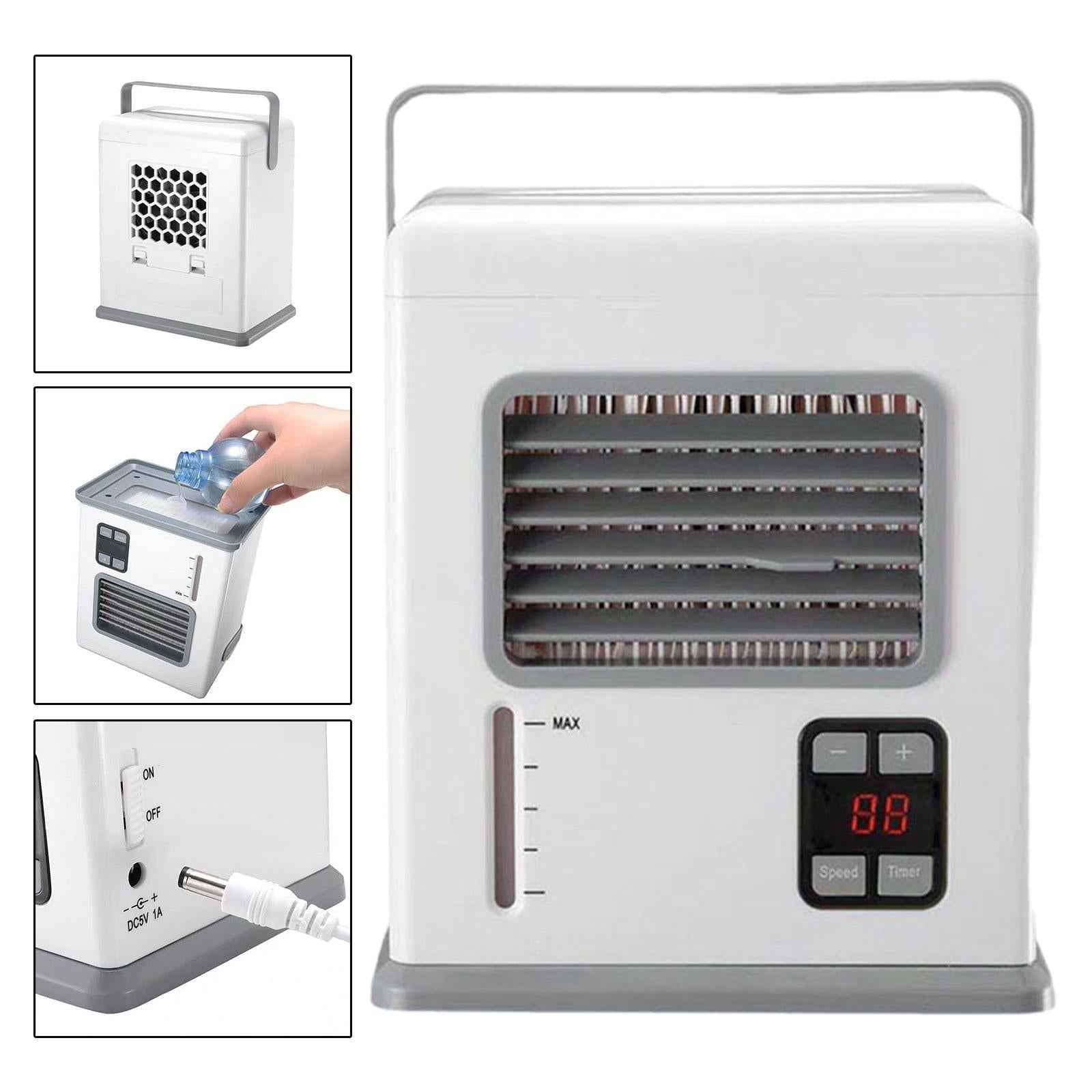 Portable Air Conditioner Evaporative Air Cooler Fan Quiet for Home Work Desk