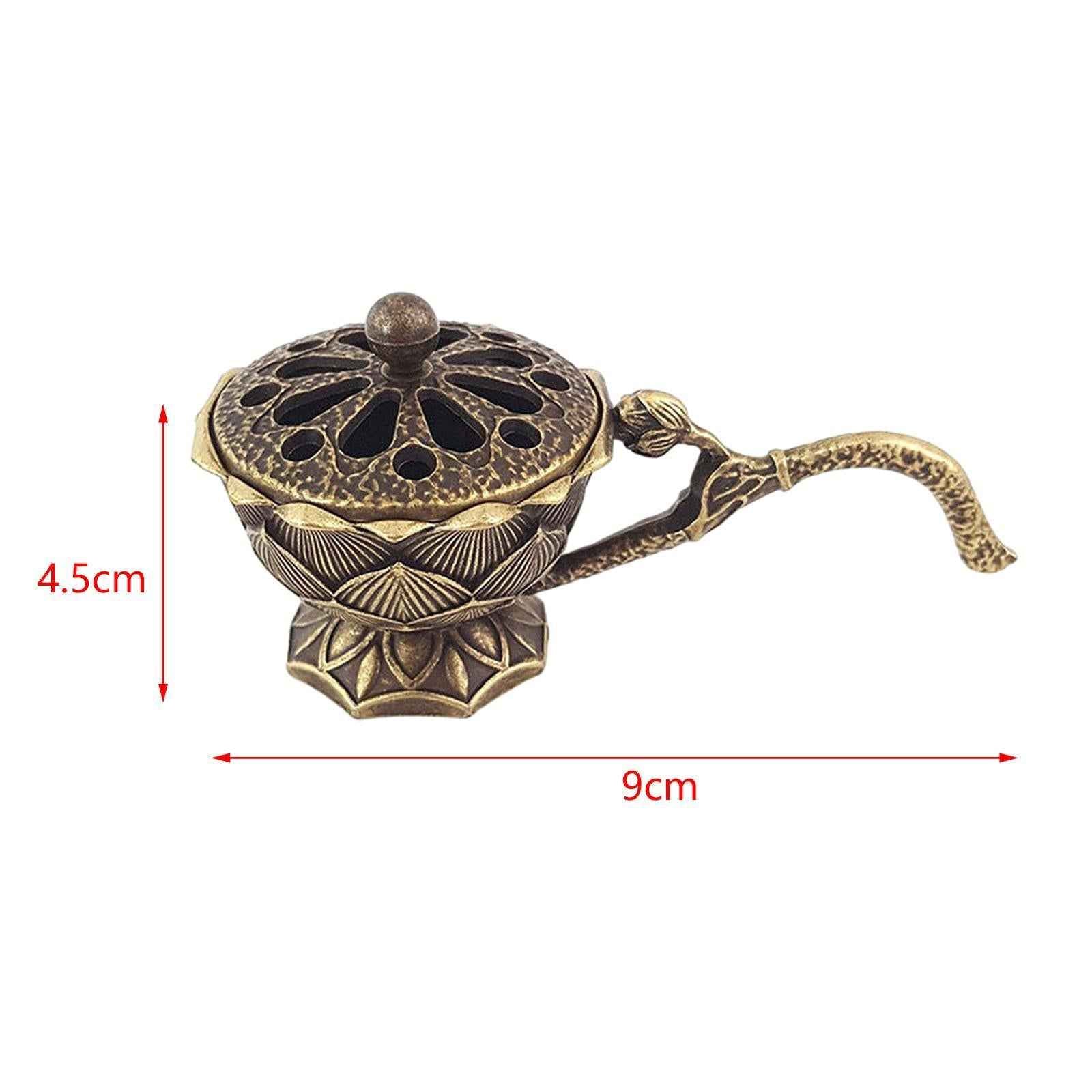 Incense Burner Hollow Out Holder for Dish Incense Incense Cones Coils Office Bronze Color