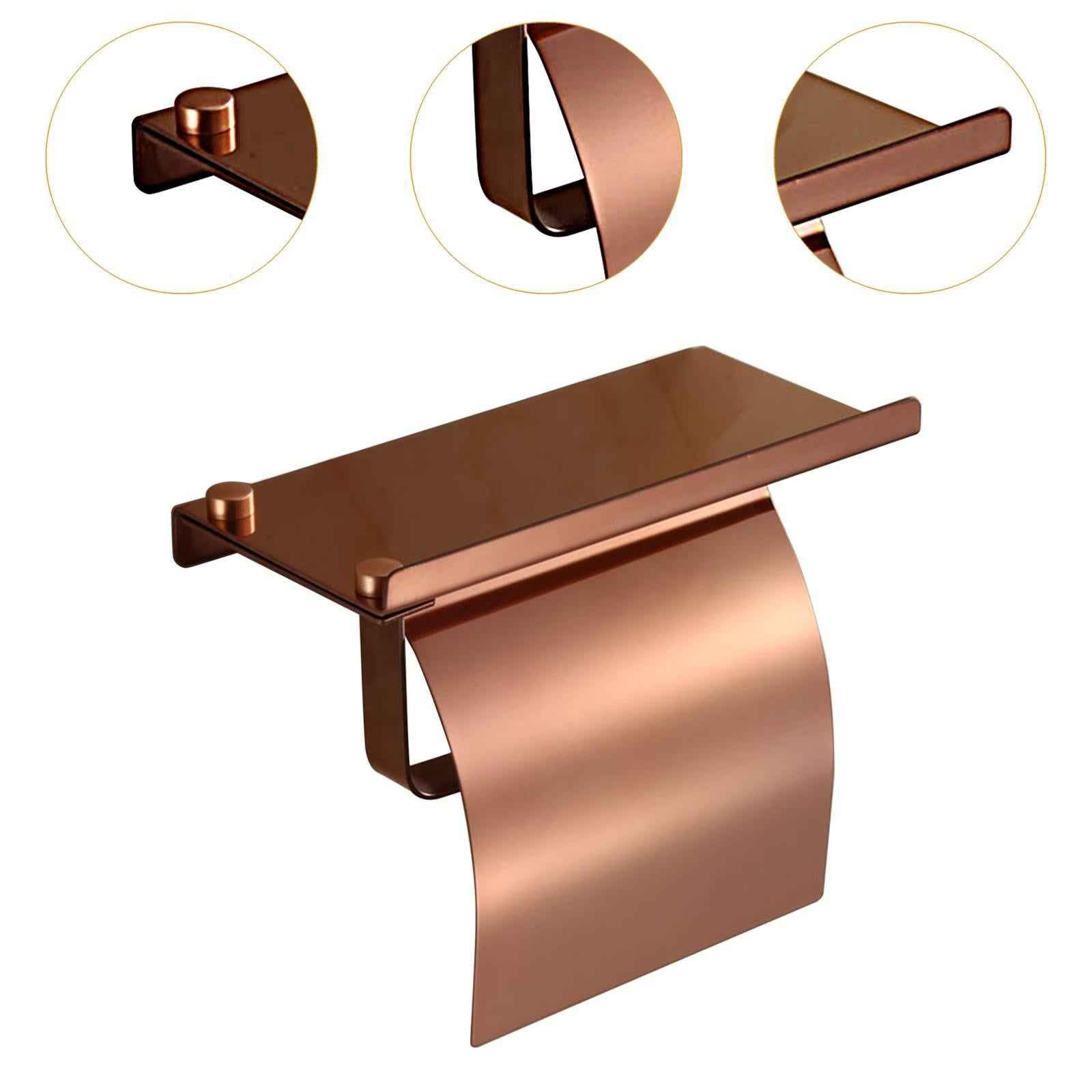 Toilet Paper Holder Wall Mount Anti Splashing Water Toilet Paper Roll Holder rose gold