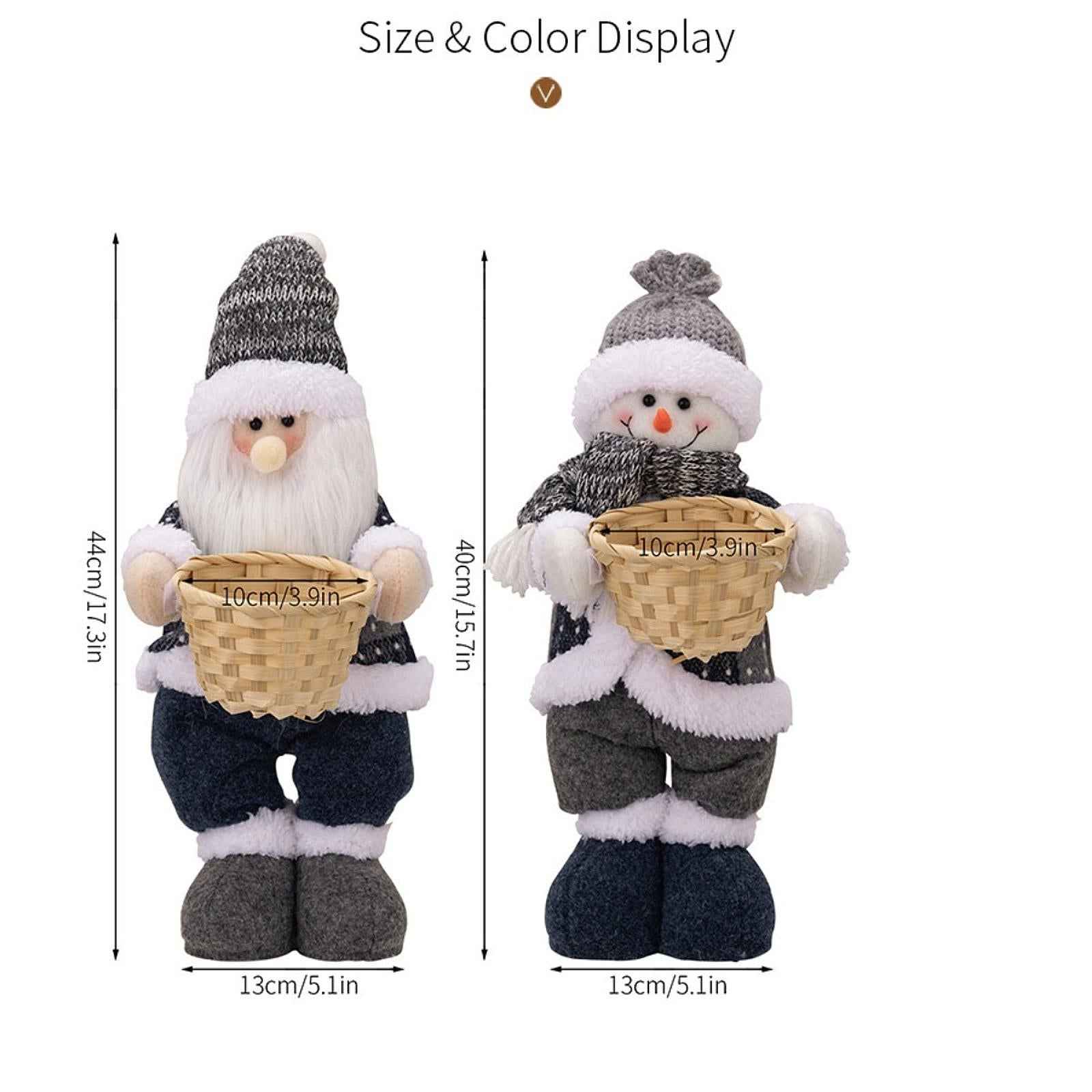 Christmas Snowman Figurine Plush Doll Xmas Gift for Office Desk Multipurpose