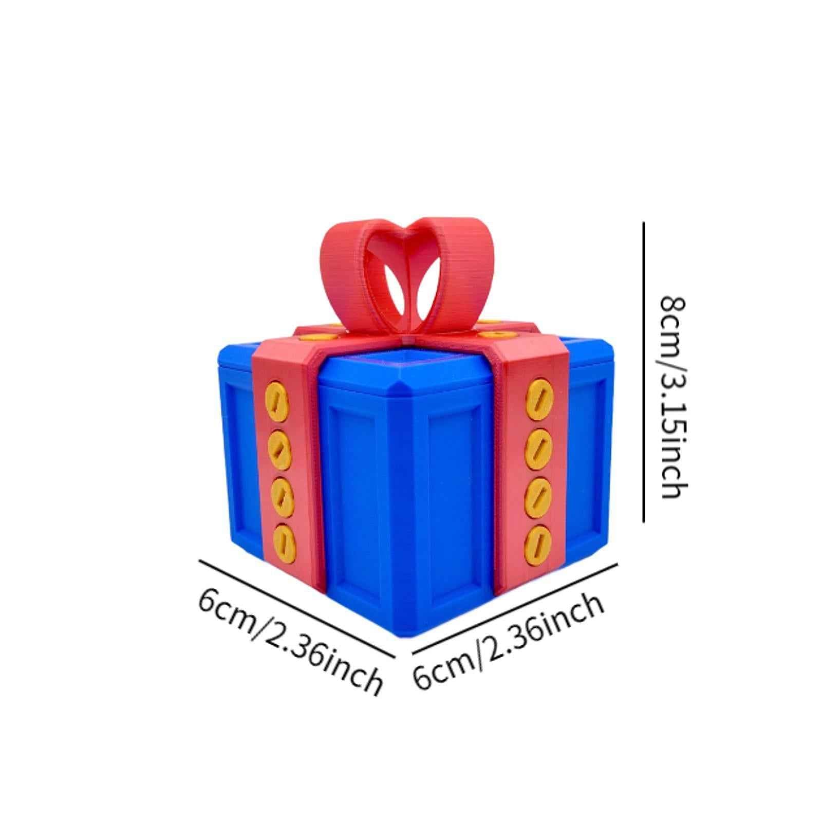 Annoying Gift Box with Screws Decorative Gift Box Storage Box Container Case Red 6cm